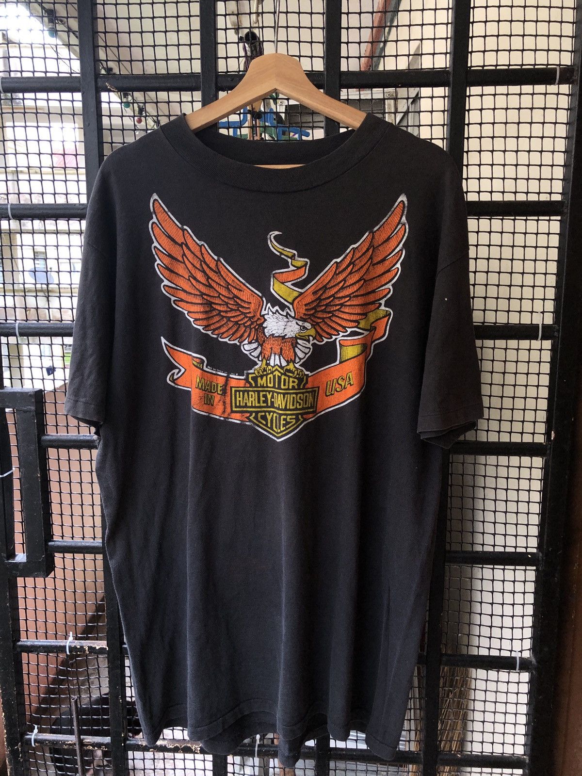 image of 70S/80S Harley Davidson Made In Usa T Shirt in Black, Men's (Size XL)