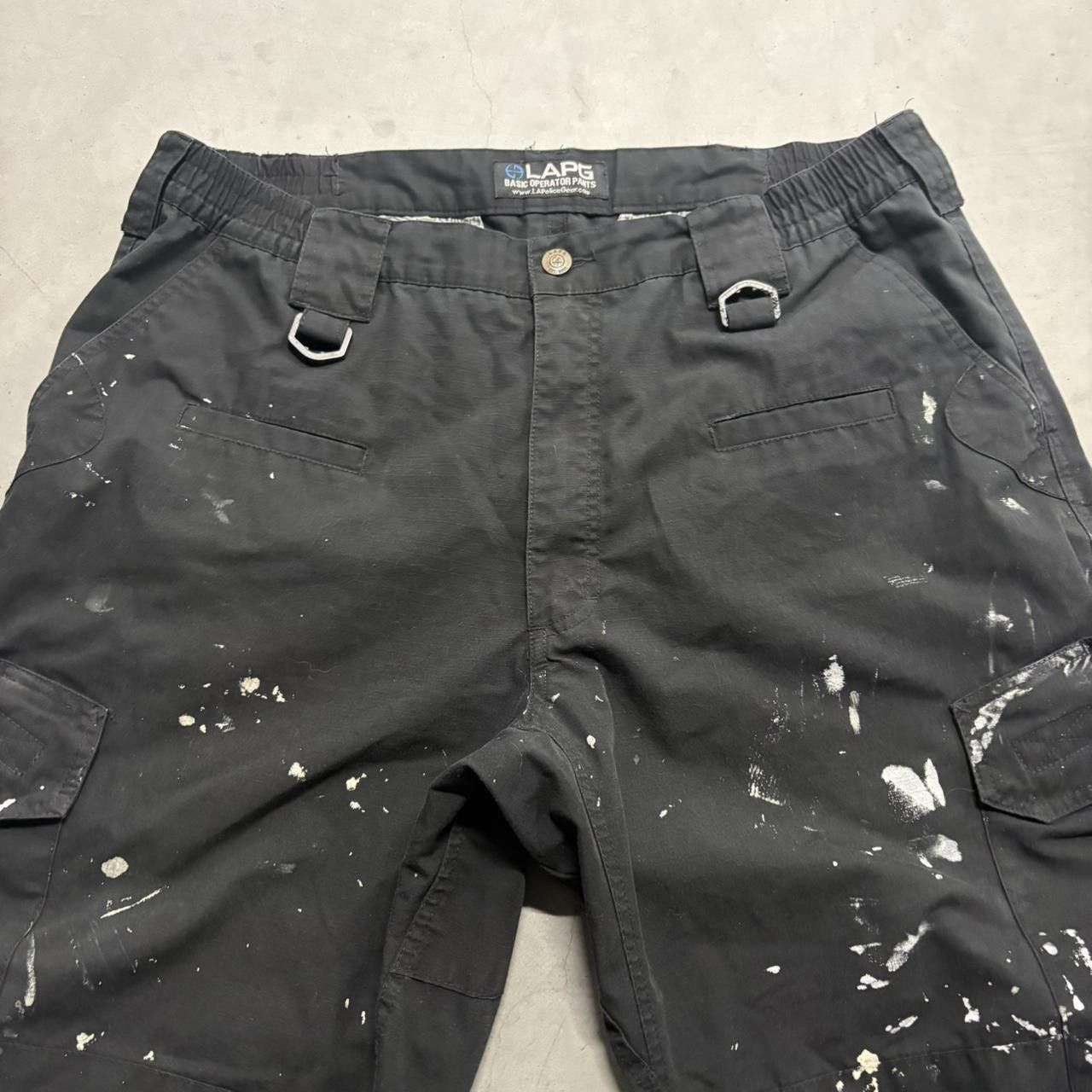 Vintage Crazy Vintage Y2K 2000s Baggy Black Paint Splatter Streetwear Style Grunge Cargo Pants! Size US 36 / EU 52 - 4 Thumbnail