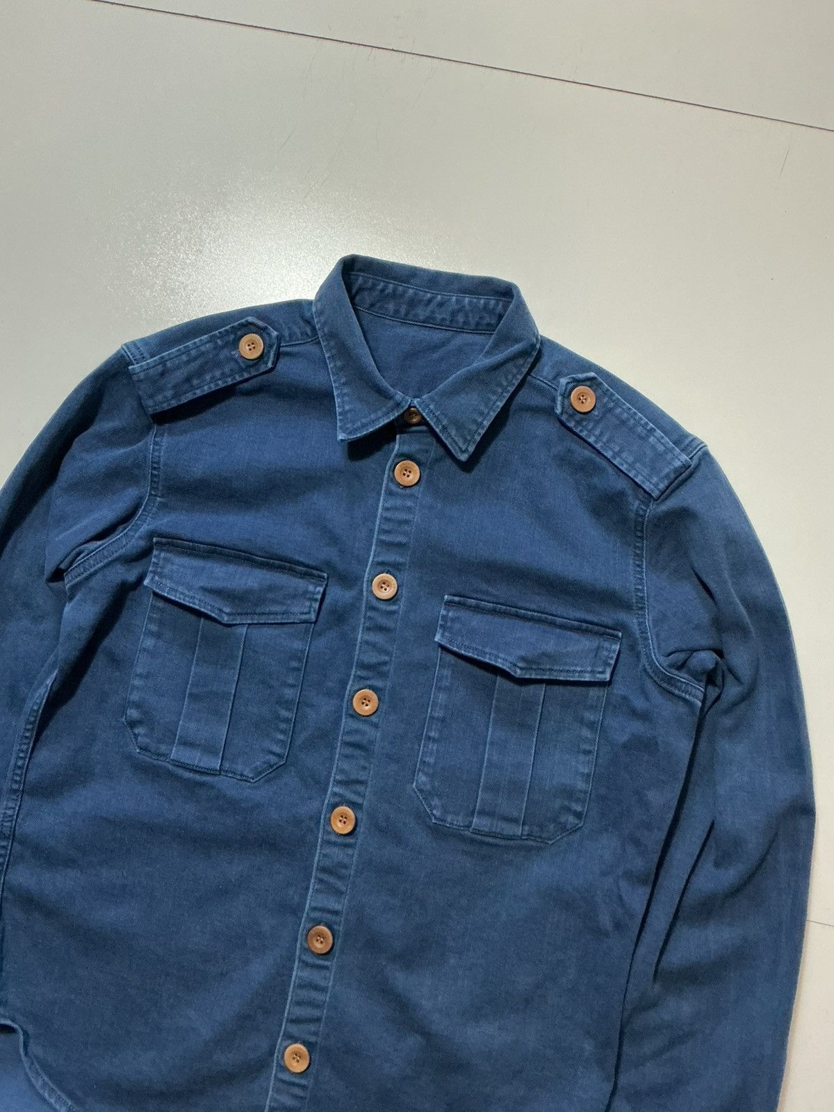Other Vintage 55 Blue Military Officers Field L/S Shacket Shirt Size US S / EU 44-46 / 1 - 3 Thumbnail