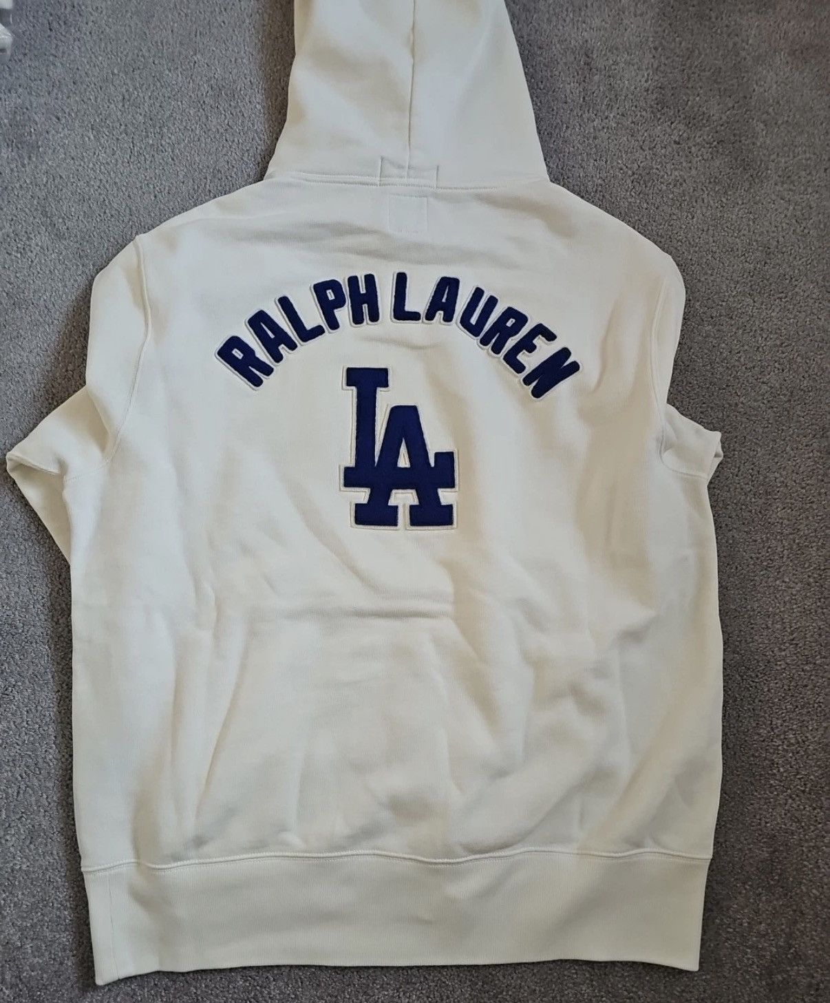 MLB × Polo Ralph Lauren Los Angeles Dodgers White Cream Fleece Hoodie New Large Size US L / EU 52-54 / 3 - 4 Thumbnail