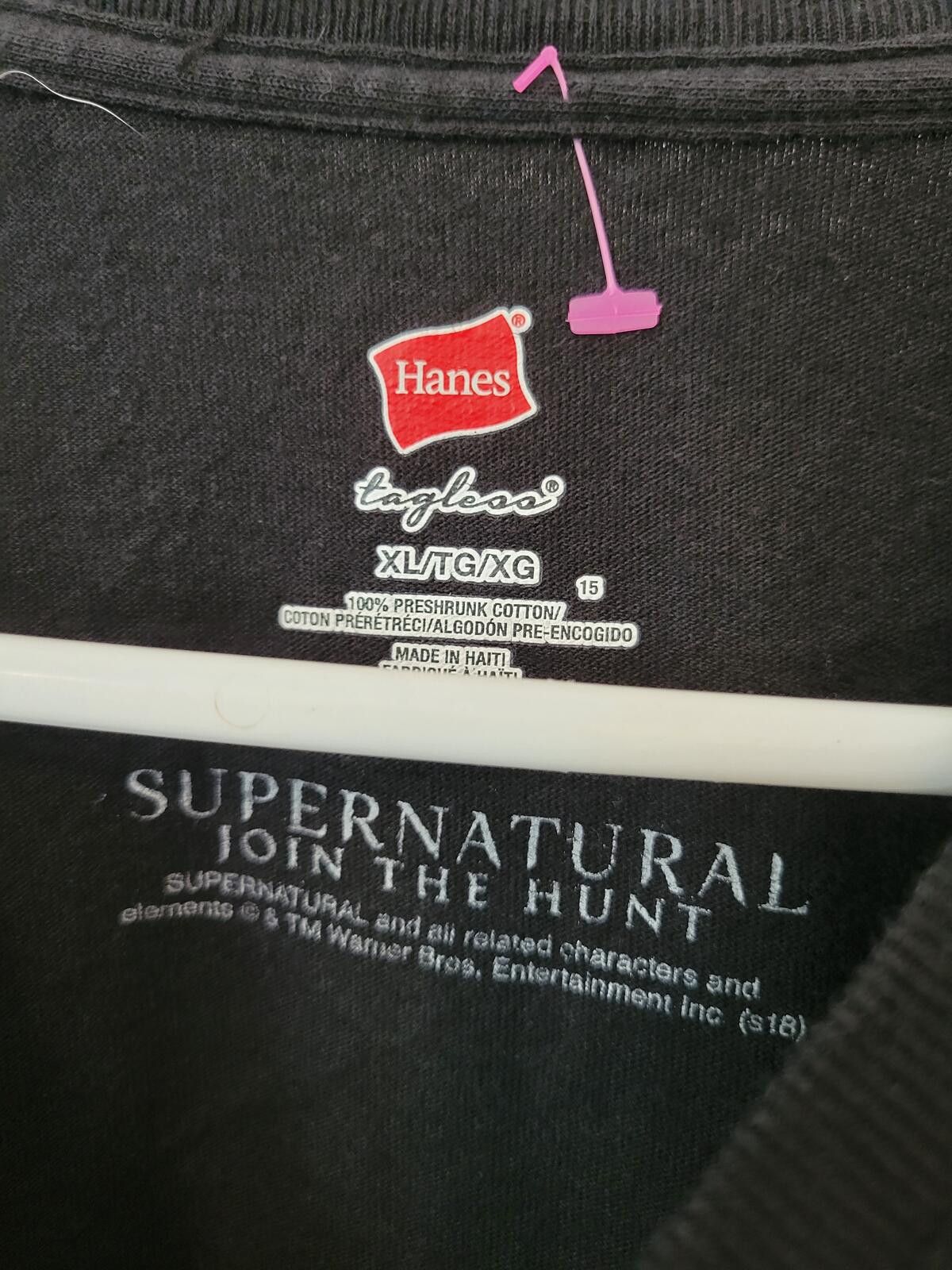 Other Supernatural Graphic Black T-Shirt with Stained Glass Design Size US XL / EU 56 / 4 - 5 Thumbnail