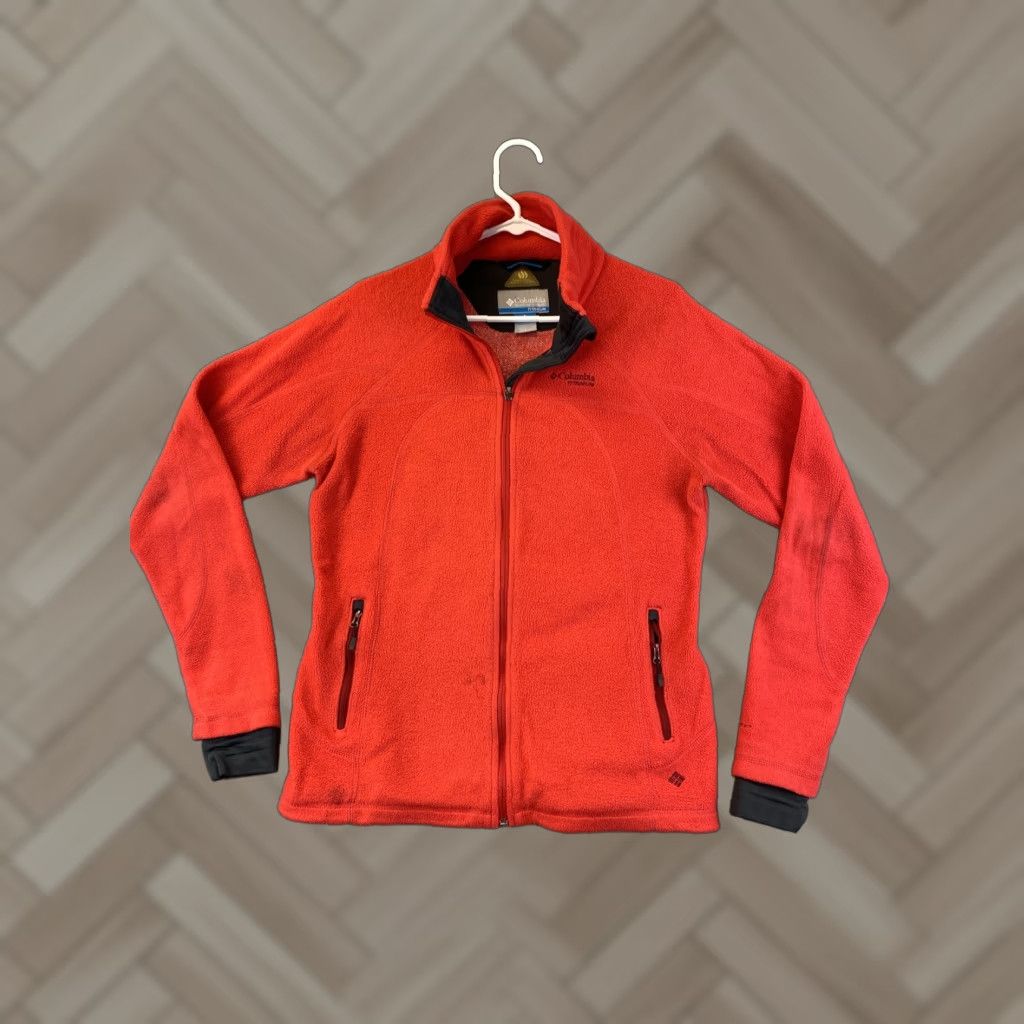 Vintage Columbia Fleece Jacket Womens L Red Full Zip Sweatshirt Zip Pockets / 77-12 Size L / US 10 / IT 46 - 1 Thumbnail