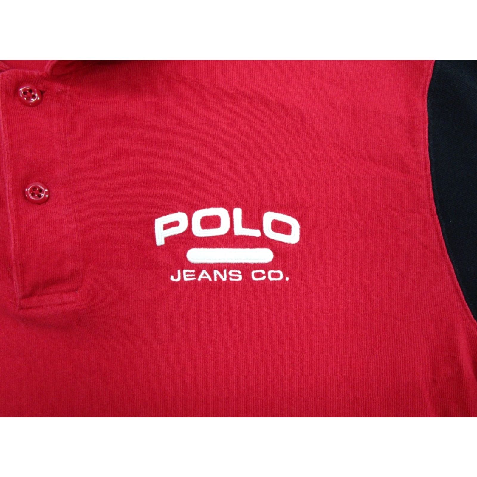 Polo Ralph Lauren VINTAGE Polo Jeans Co Ralph Lauren Rugby Shirt Mens XL Red Long Sleeve Rugby Shirt Red Size US XL / EU 56 / 4 - 3 Thumbnail