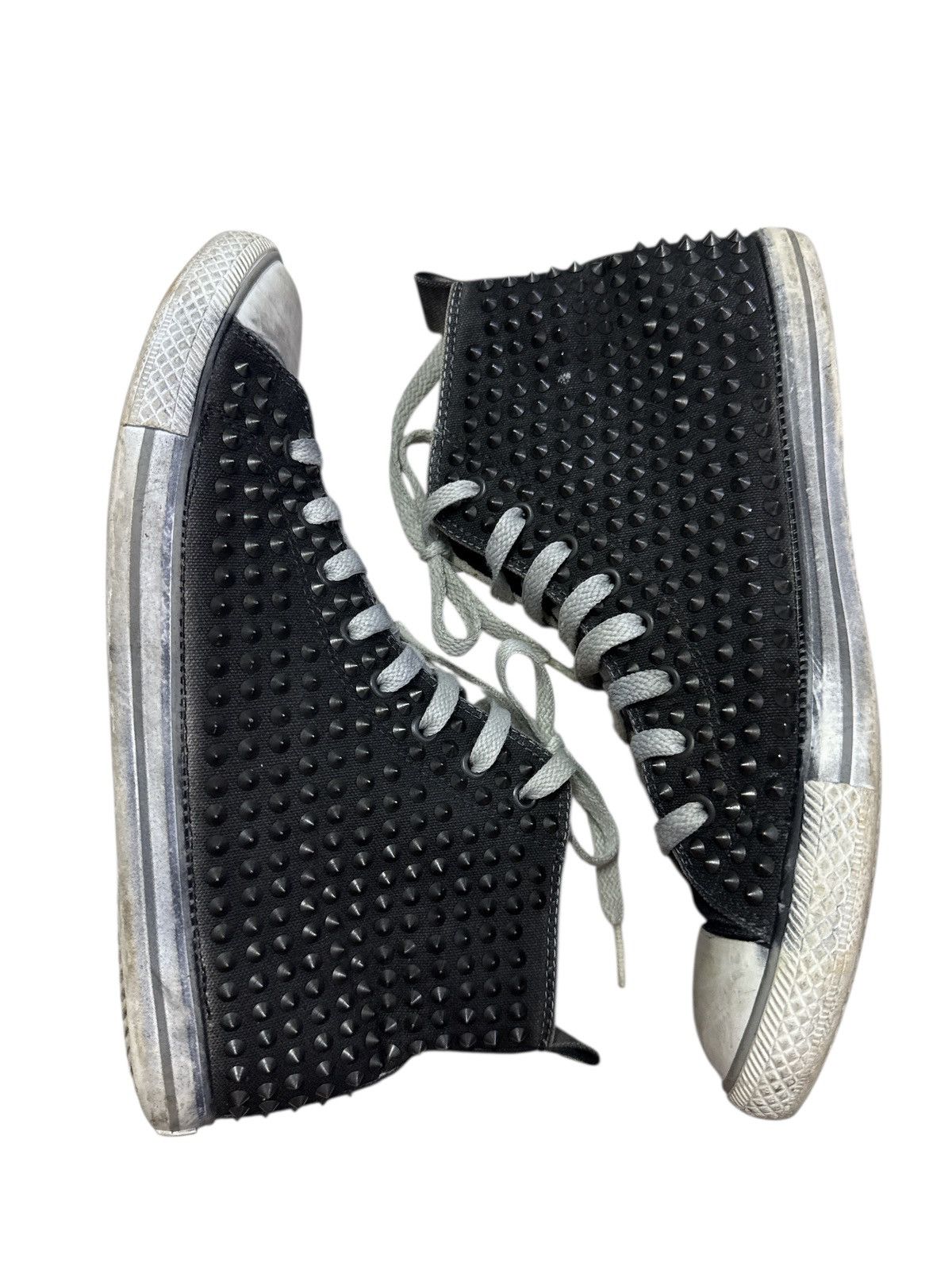 Hollywood Trading Company HTC STUDDED TRASHED DISTRESSED HI-TOP SHOES Size US 8 / EU 41 - 1 Thumbnail