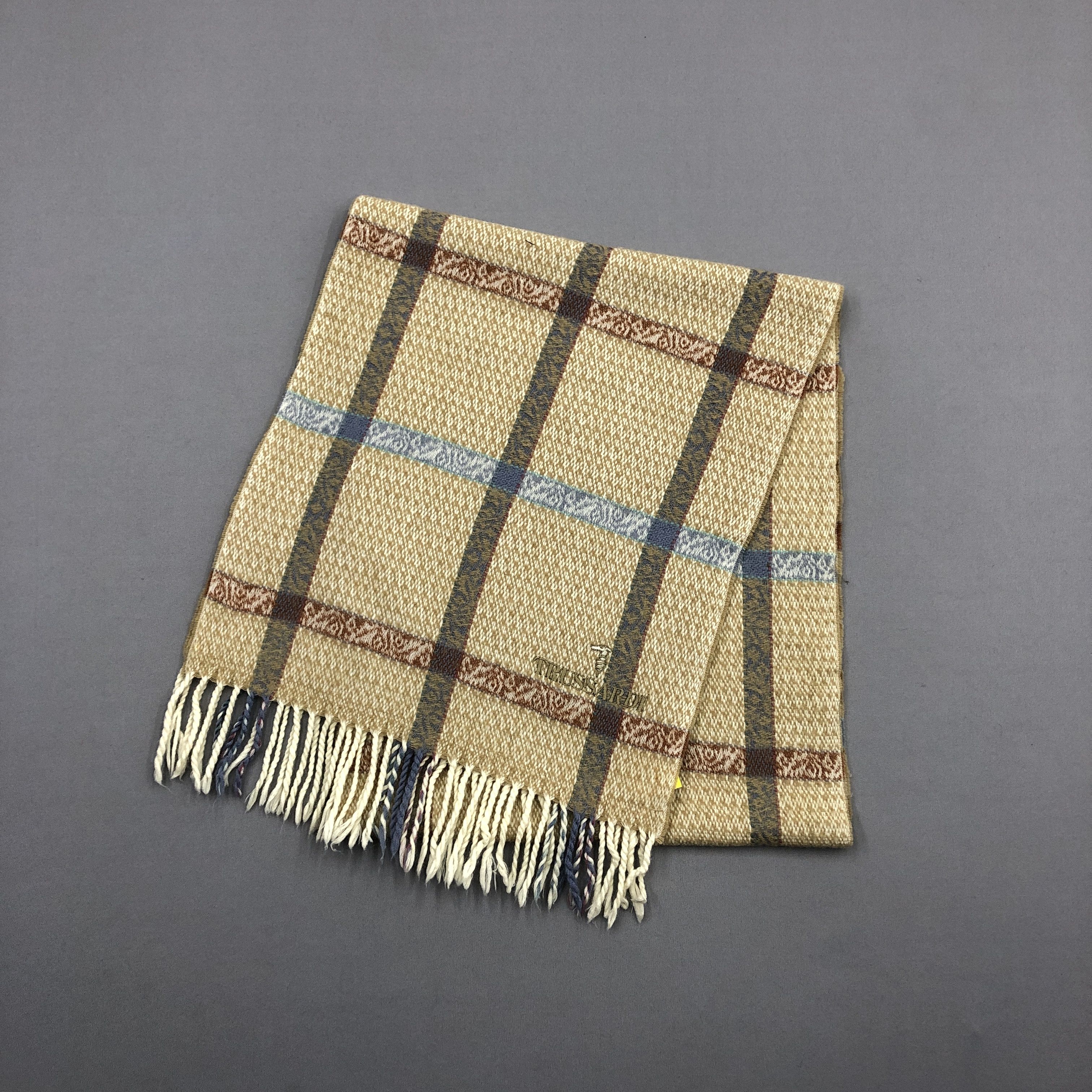 Trussardi Vintage 90s Trussardi Scarf Muffler Wool Cashmere Scarves Size ONE SIZE - 2 Thumbnail