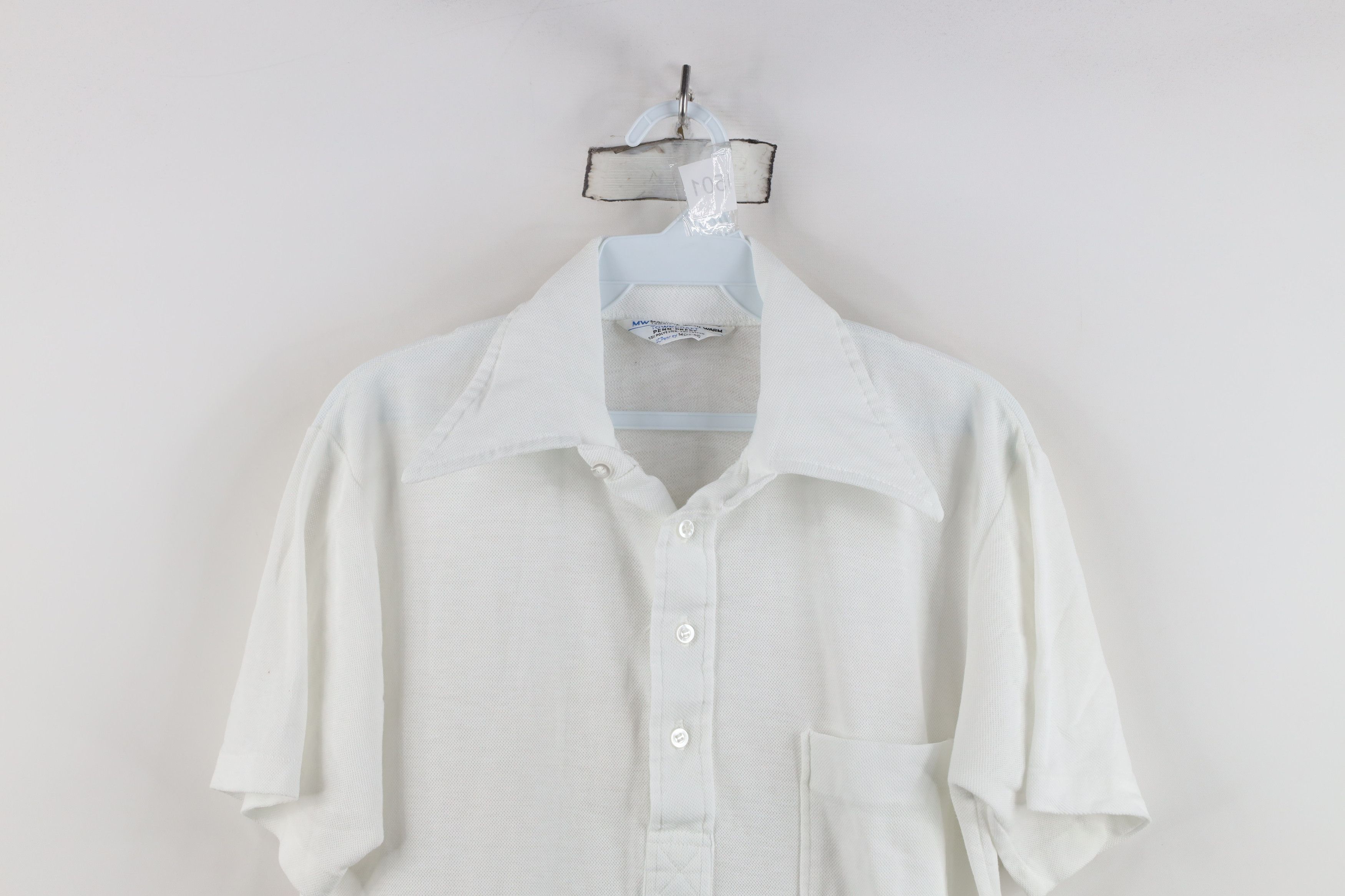 Vintage Vintage 70s Streetwear Collared Golf Polo Shirt White Size US M / EU 48-50 / 2 - 2 Thumbnail