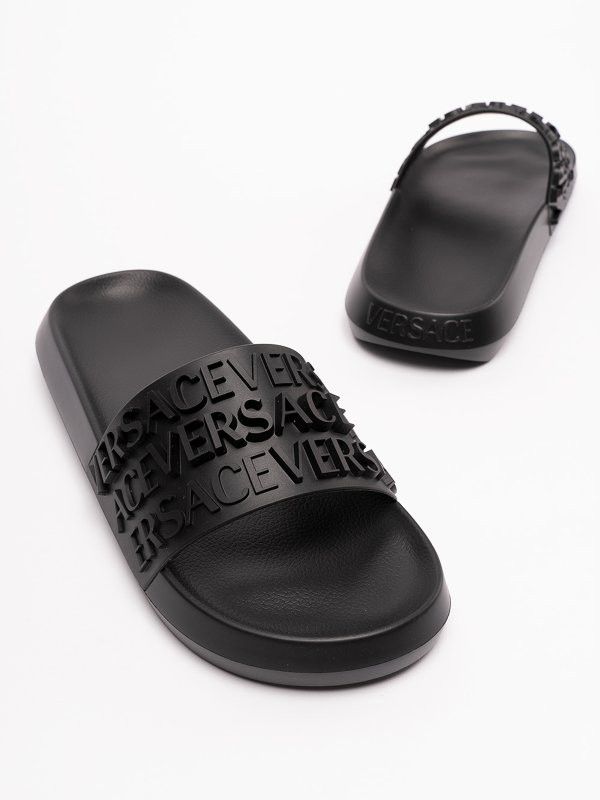 Versace o1y0425 Logo Slippers in Black Size US 7 / EU 40 - 4 Thumbnail