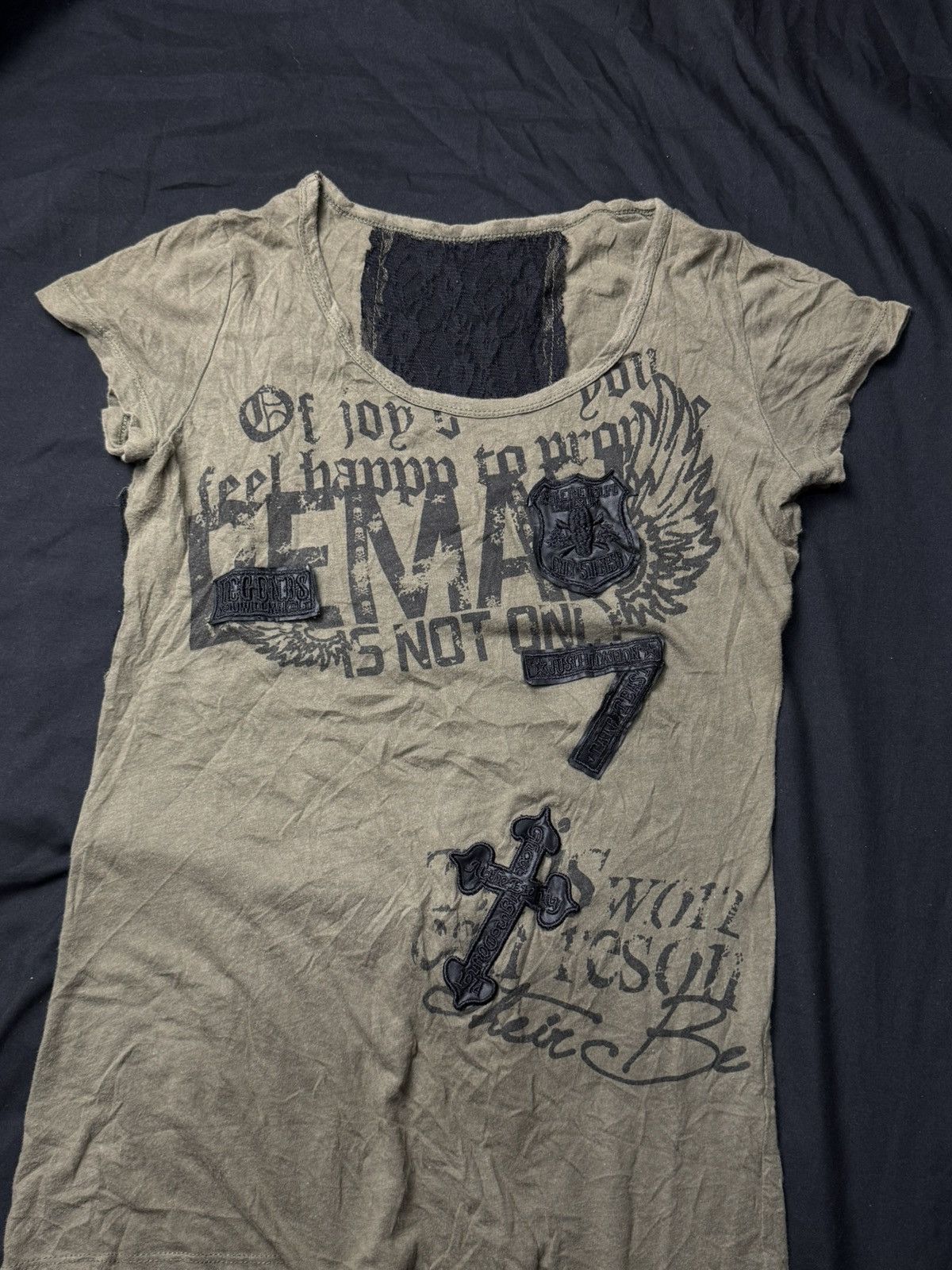 If Six Was Nine Gothic Styled Crosses Poem Tees Size US S / EU 44-46 / 1 - 3 Thumbnail