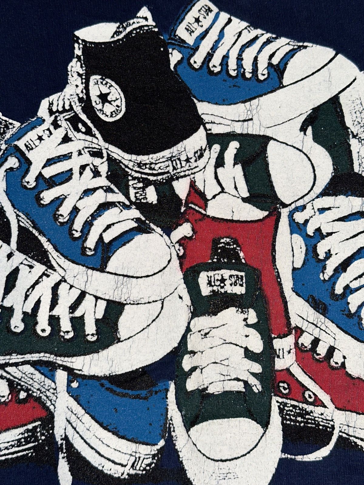 Converse × Vintage Vtg 90s CONVERSE All Star Chuck Taylor Shoes Graphic Tee XL Size US XL / EU 56 / 4 - 3 Thumbnail
