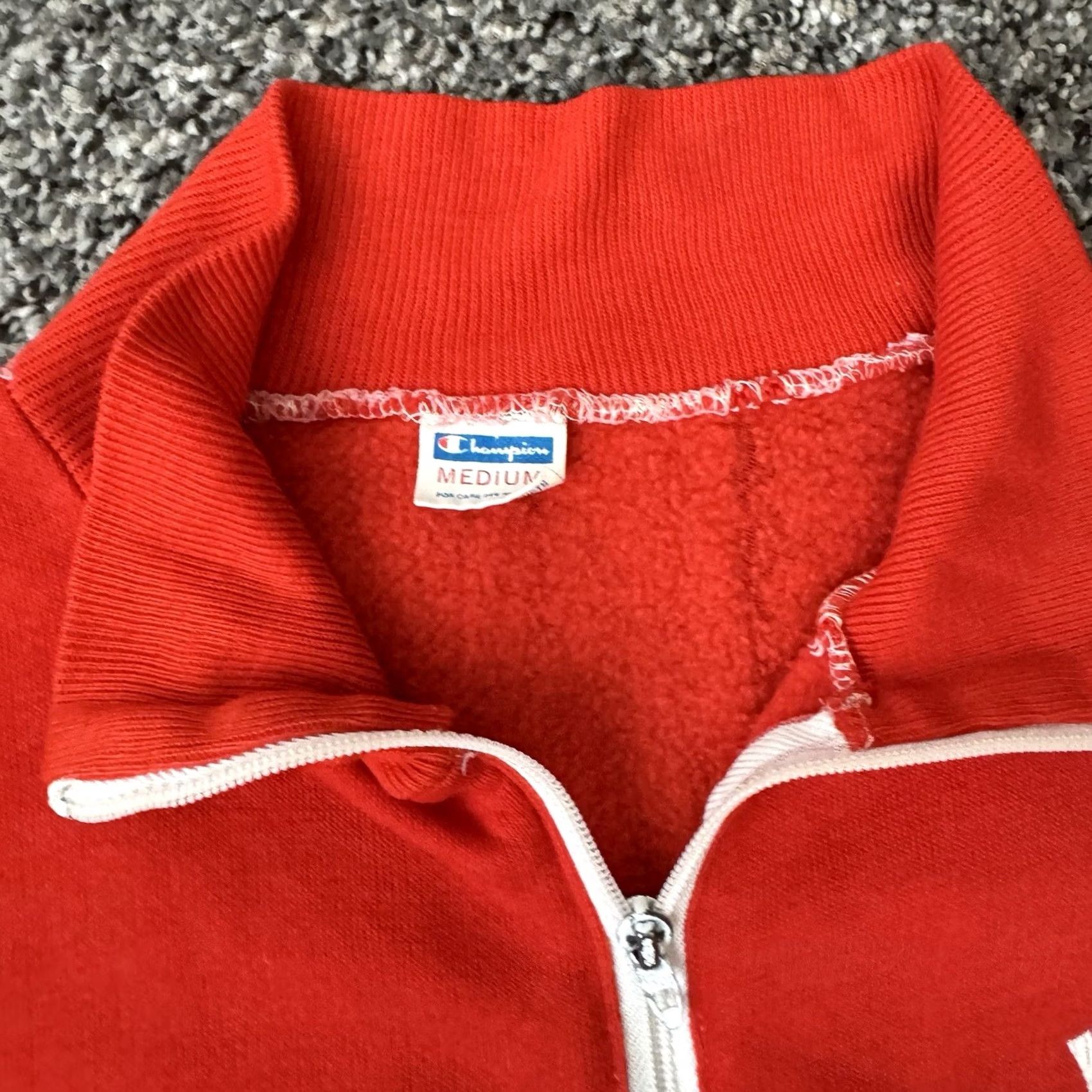 Champion VINTAGE Champion Sweatshirt Mens M Blue Bar 70s NYAC Wings Running Zip Up Orange Cotton Blend Fleece Full Zip Logo Zipper Size US M / EU 48-50 / 2 - 3 Thumbnail