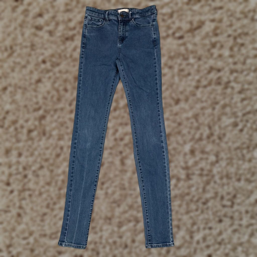 Uniqlo Uniqlo Jeans Womens 25 Blue Denim Skinny Mid Rise Cotton Blend 26x33 Size 42" / US 20 - 1 Thumbnail