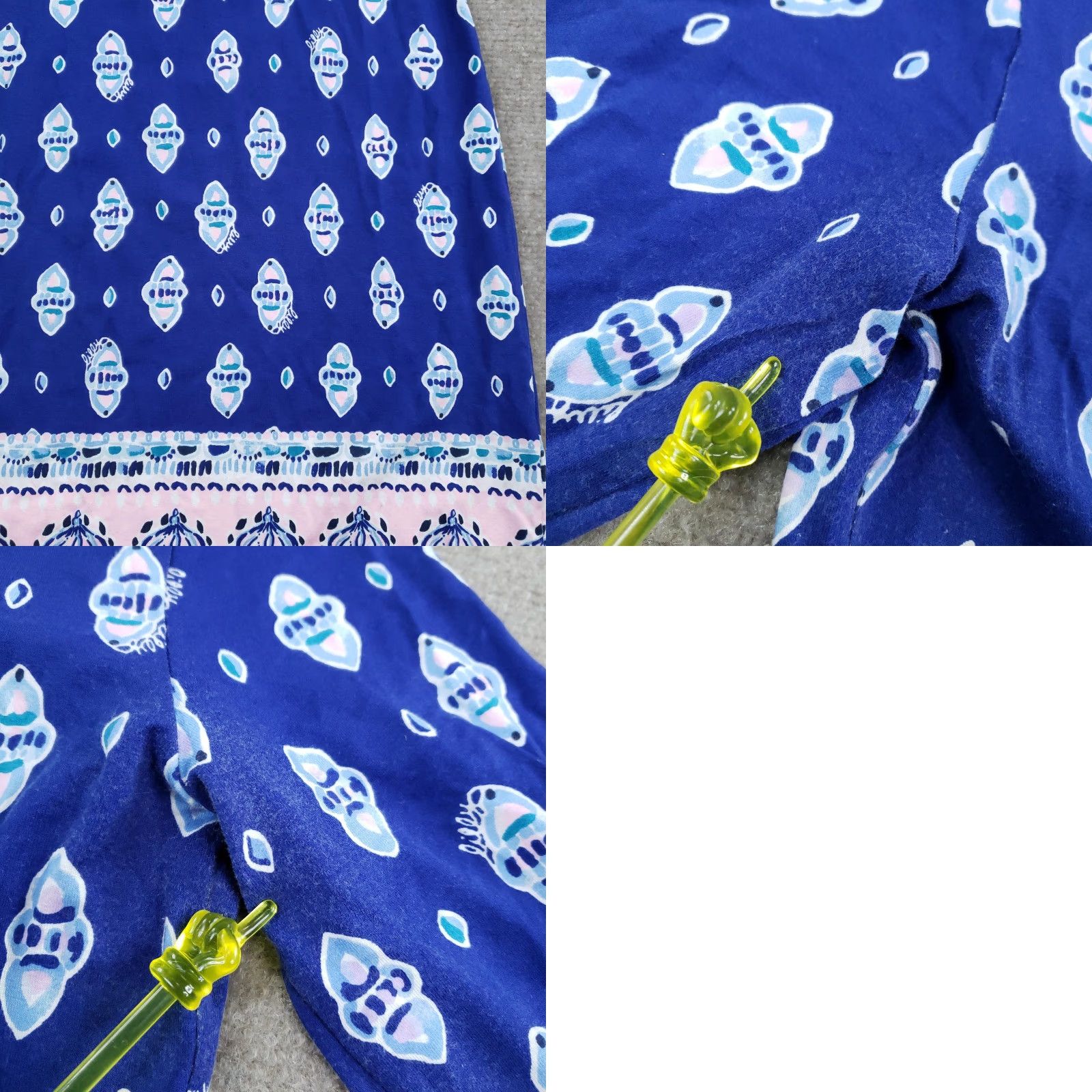 Lilly Pulitzer Dress Womens Small Blue 3/4 Ruffle Sleeve Shift Style 001239