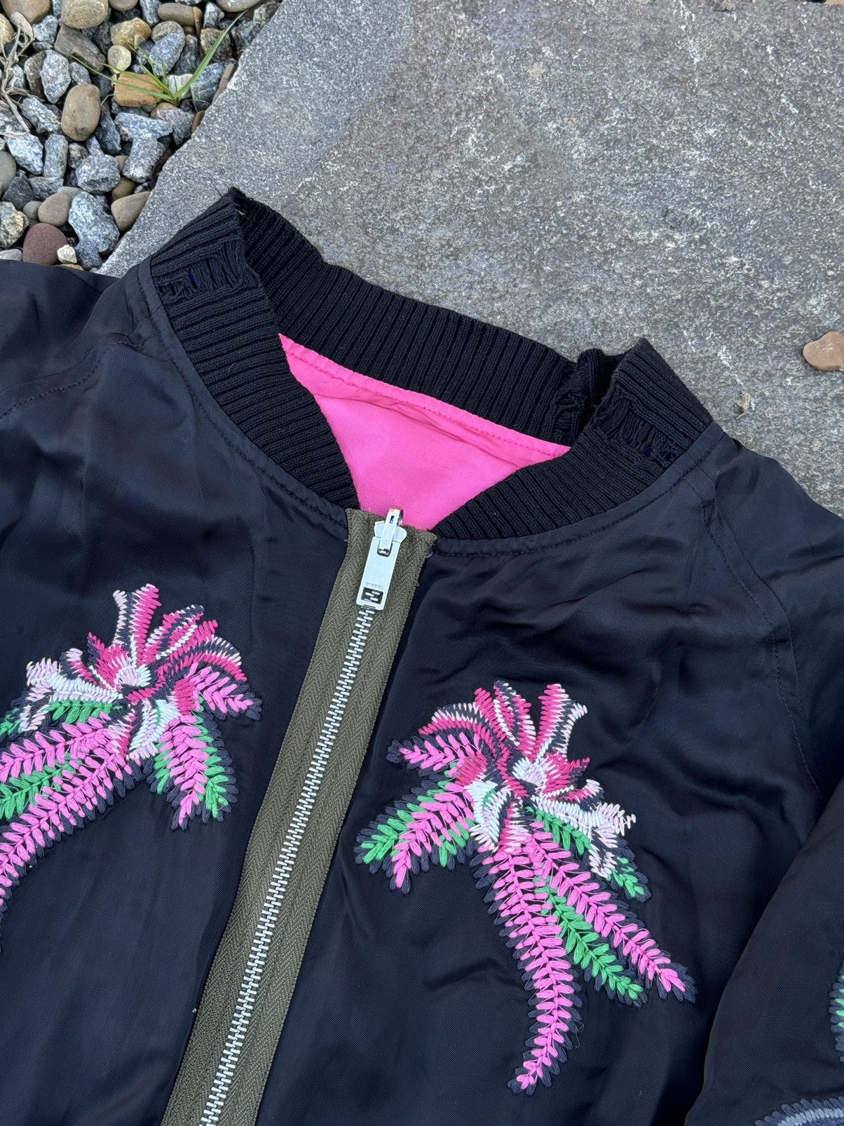 Other Diesel double side silk printed bomber jacket pink black Size US L / EU 52-54 / 3 - 8 Thumbnail