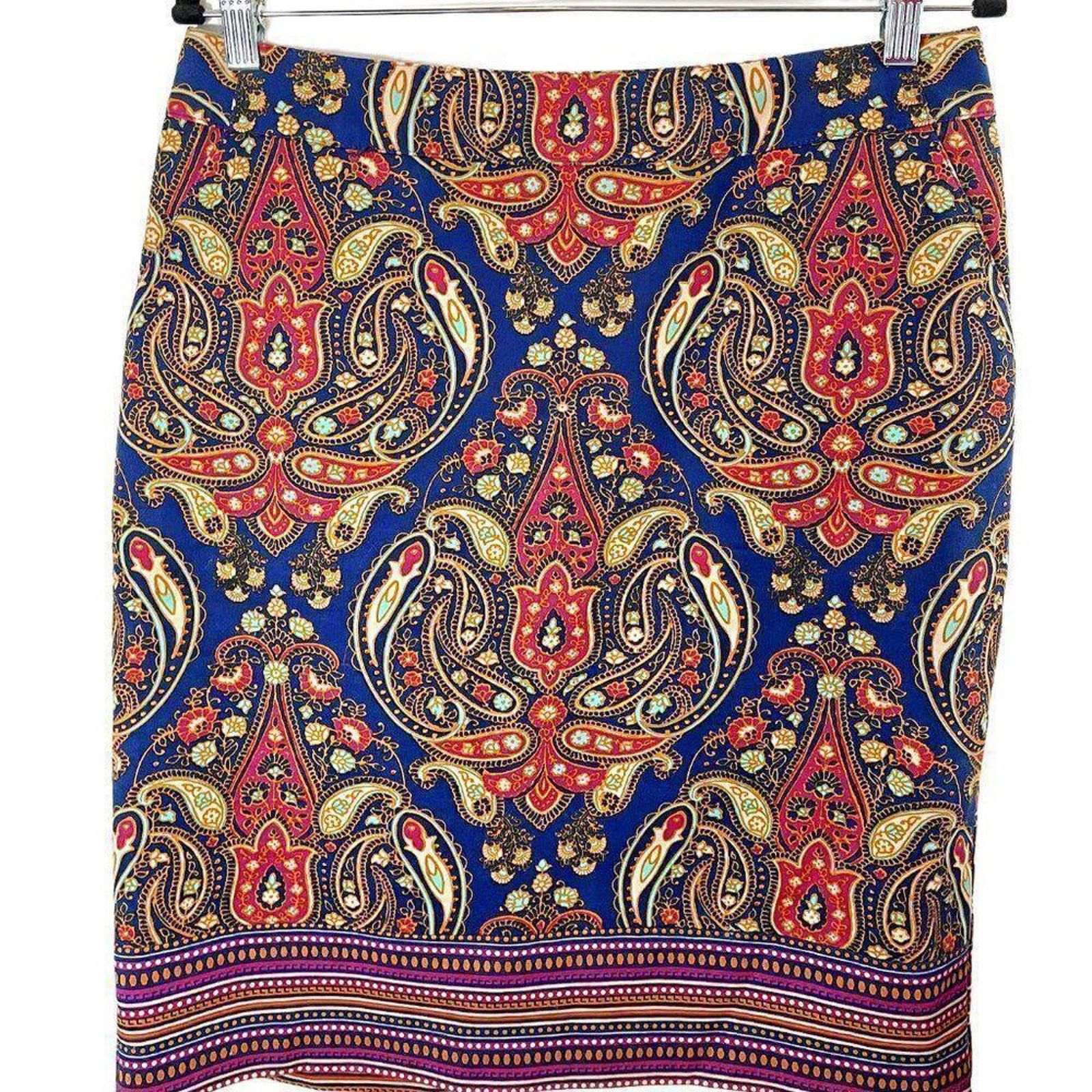 Merona Merona Women's Stretch Paisley Print Skirt - Size 10 Size 32" / US 10 / IT 46 - 1 Thumbnail
