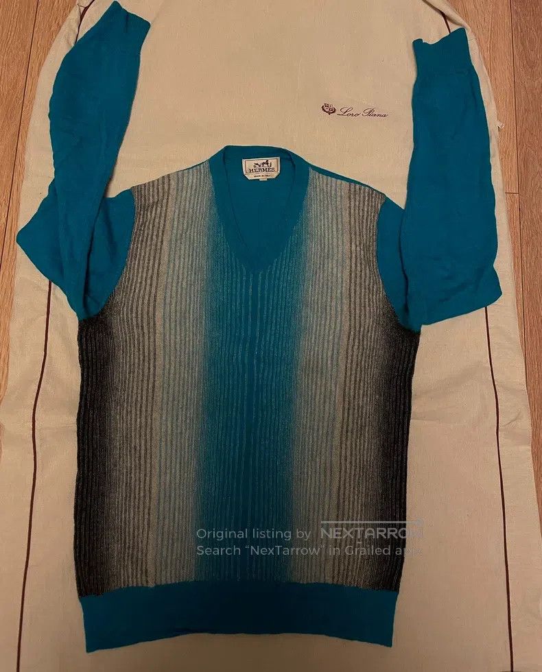 Hermes Hermes Camel hair V-neck knitted top Size US S / EU 44-46 / 1 - 2 Thumbnail