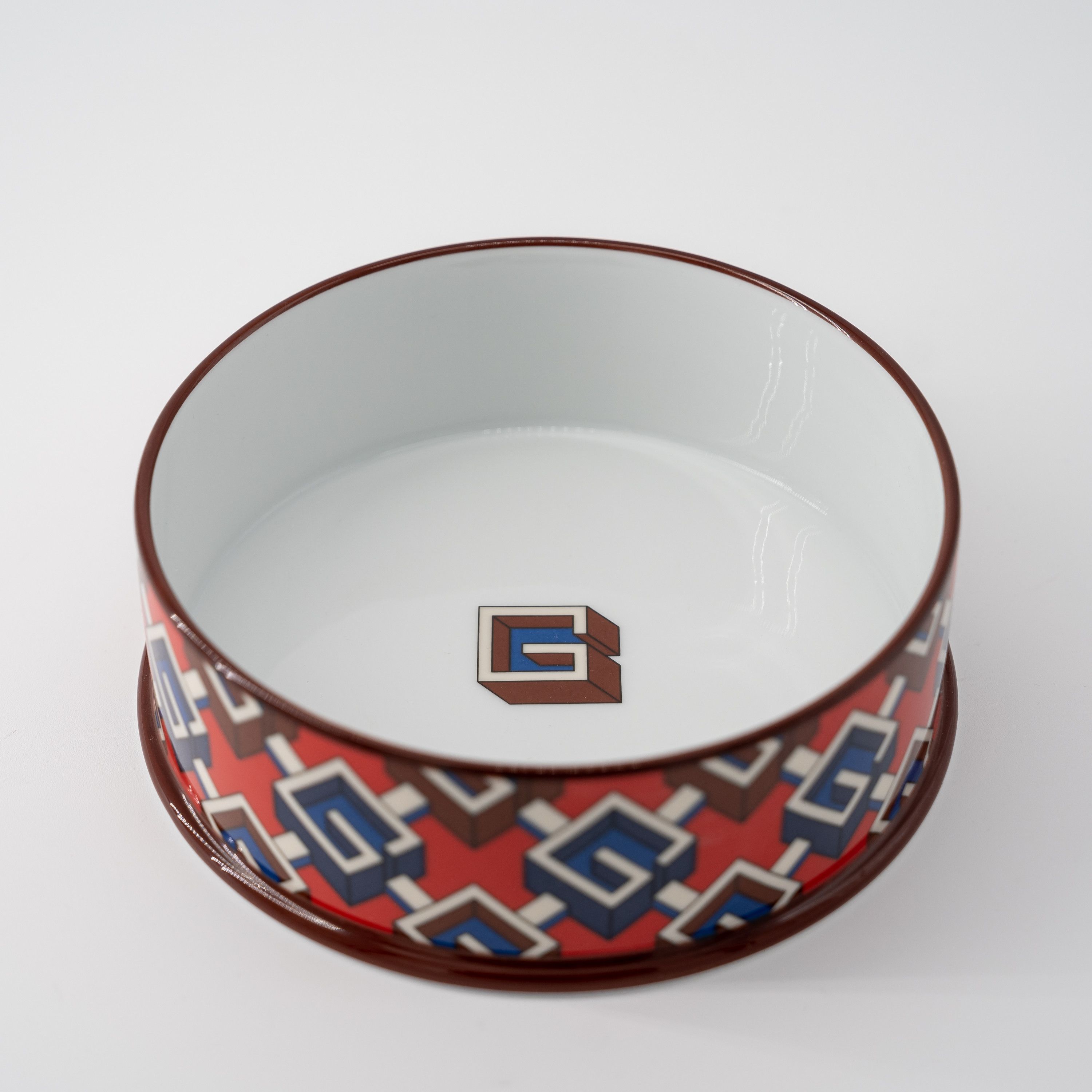 Gucci Gucci Dog Bowl Geometric G Water Food Porcelain Red BLue 9 Size ONE SIZE - 2 Thumbnail