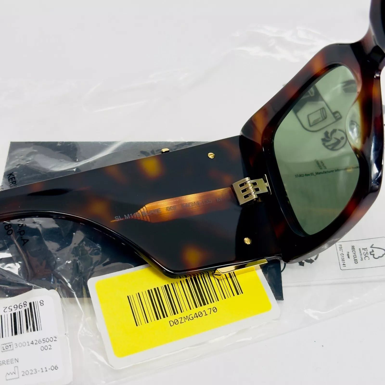 Yves Saint Laurent SAINT LAURENT BLAZE YSL SLM119 002 Brown Green Sunglass 119 Size ONE SIZE - 8 Thumbnail