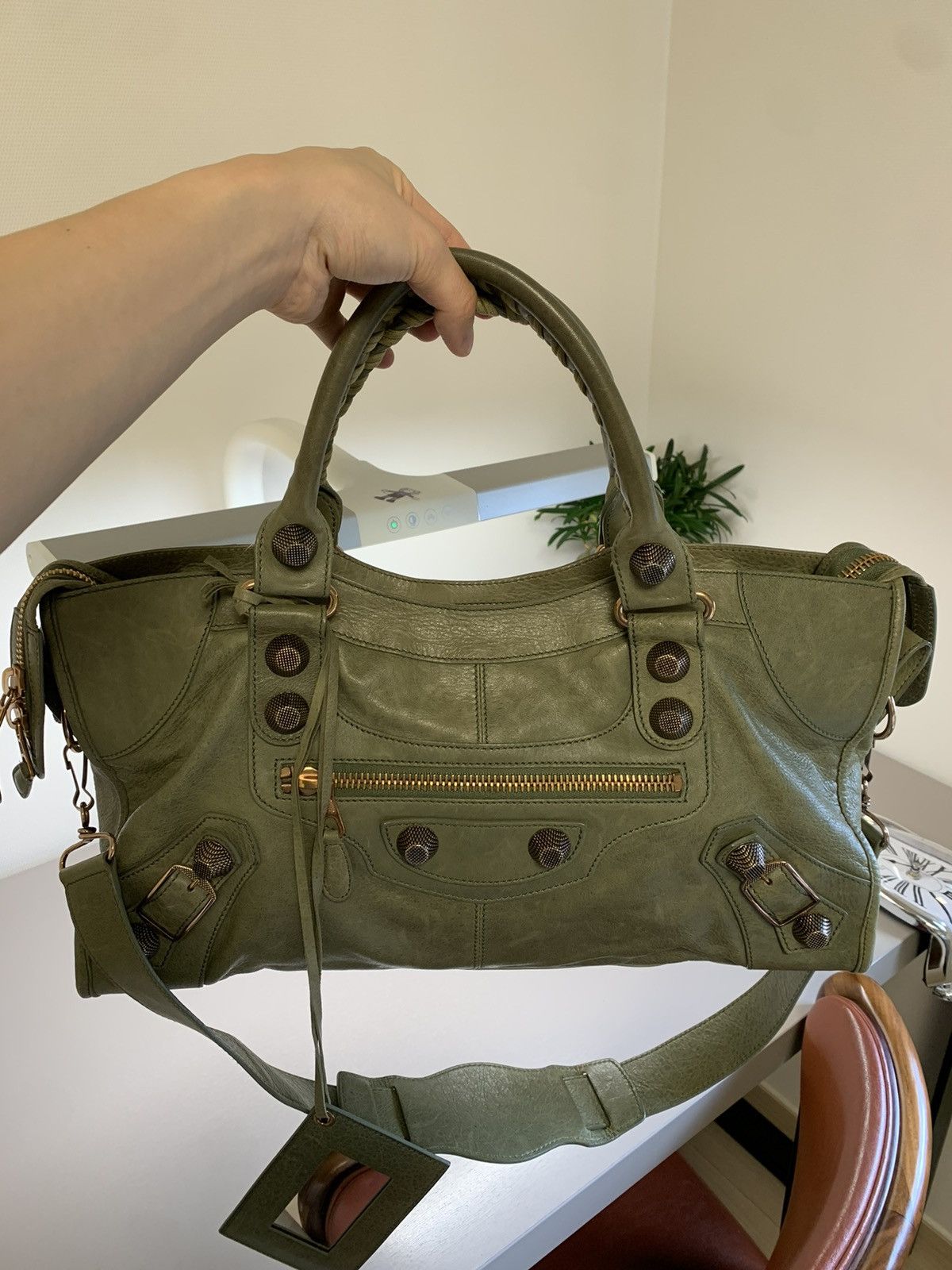 Balenciaga balenciaga classic city bag khaki green | Grailed