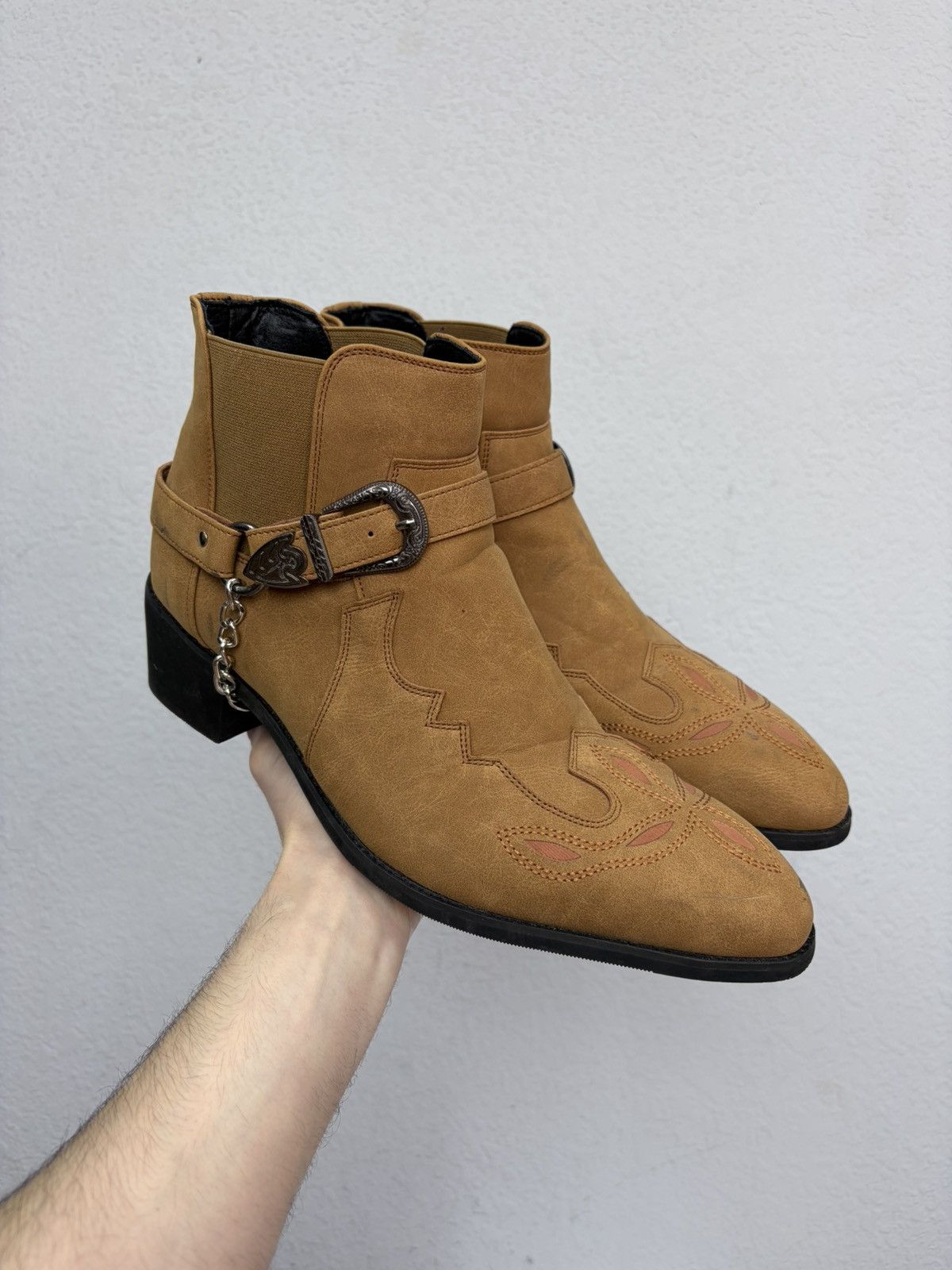 If Six Was Nine AS 98 Vibe Artisan Black Leather Side Zip Ankle Biker Boots Size US 11 / EU 44 - 3 Thumbnail