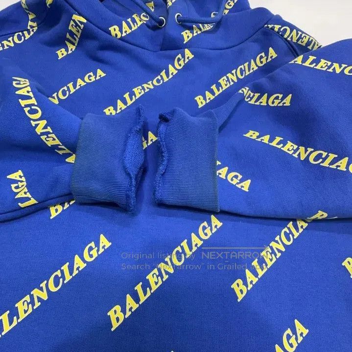 Balenciaga Balenciaga Blue Logo Hooded Sweatshirt. Size US XS / EU 42 / 0 - 6 Thumbnail