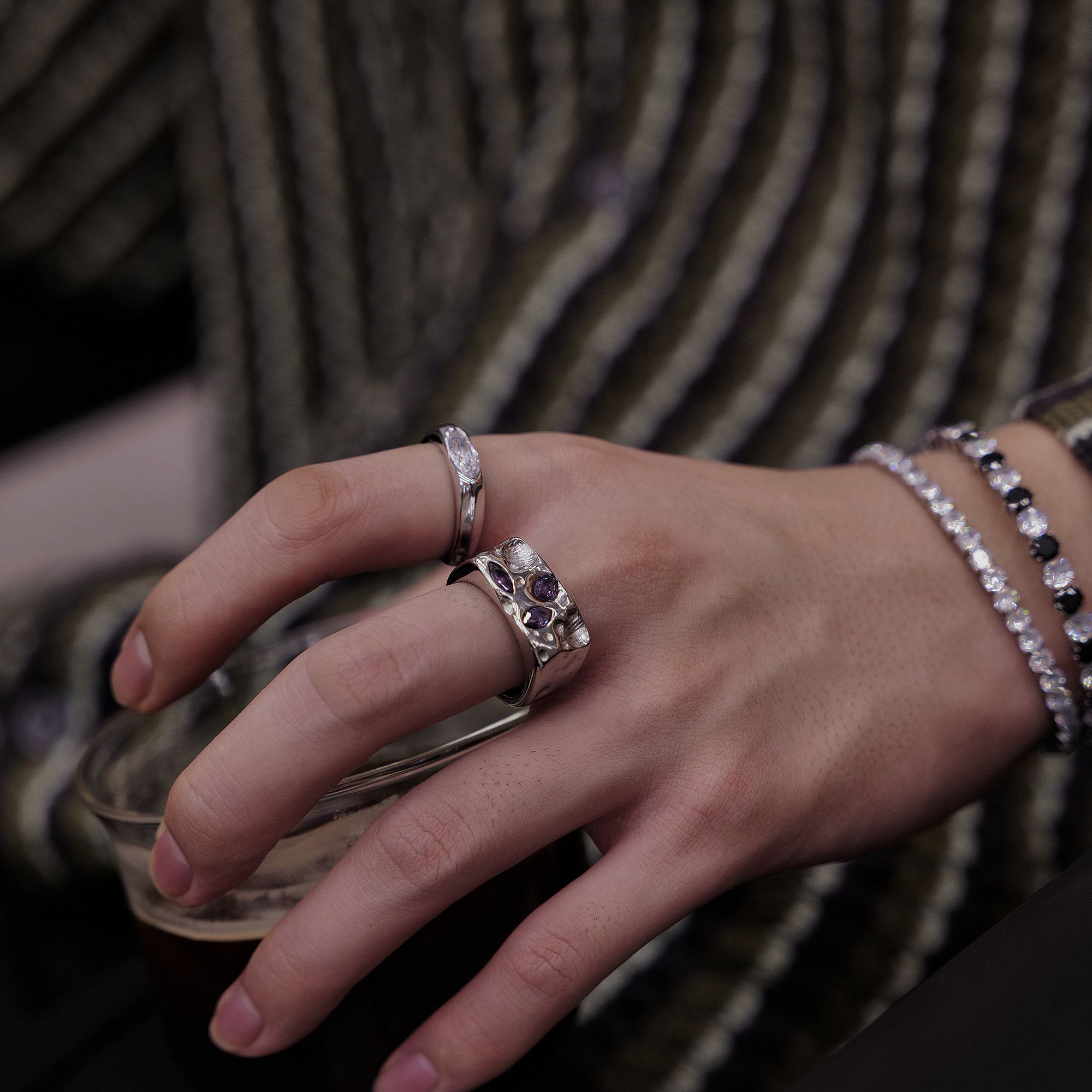 Jewelry Vintage Jewelry Rings Open Size Chrome Ring (Size 7-13) Size ONE SIZE - 2 Thumbnail