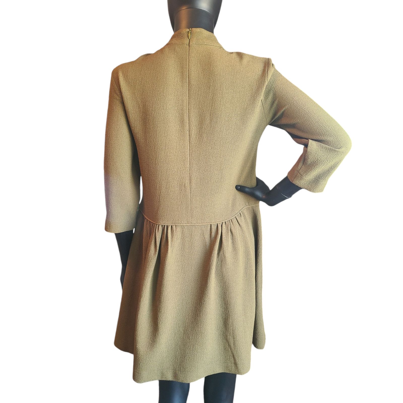 Ganni GANNI Clark Dress in Dark Olive Size XS Size XS / US 0-2 / IT 36-38 - 8 Thumbnail