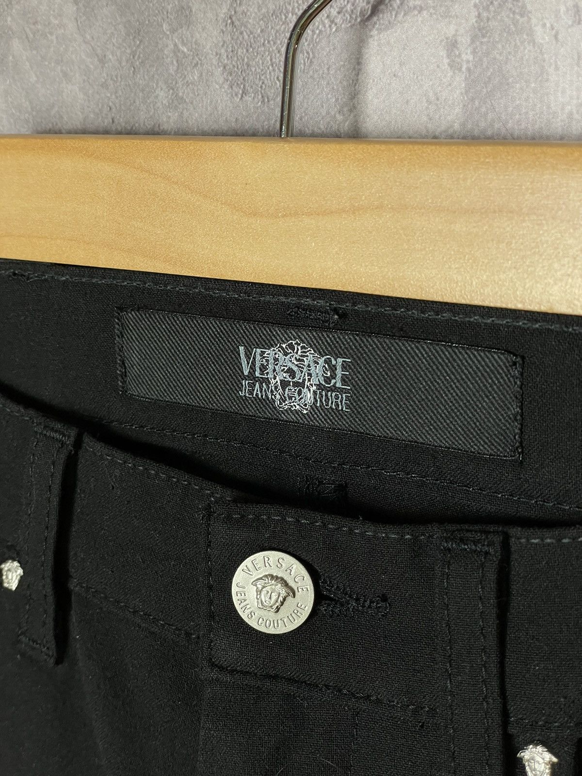 Versace × Vintage Vintage Versace Basic Black Y2K pants Size 32" / US 10 / IT 46 - 10 Thumbnail
