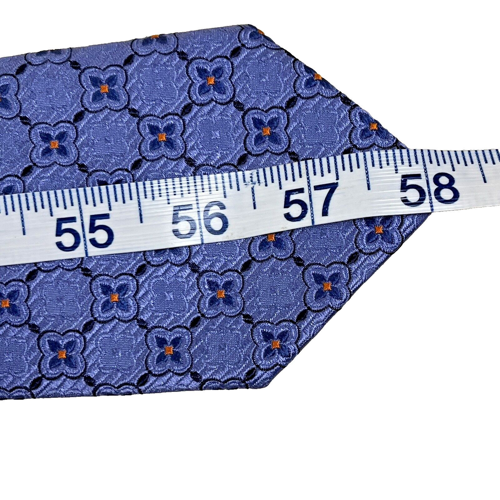 Other Bolgheri Silk Tie Blue Periwinkle Orange Foulard Jacquard Size ONE SIZE - 7 Thumbnail