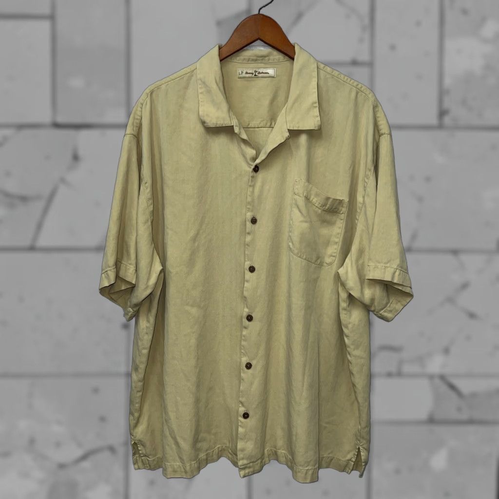 Tommy Bahama VINTAGE Tommy Bahama Shirt Beige Hawaiian Mens XL Short Sleeve Button-Up Regular Fit Size US XL / EU 56 / 4 - 1 Thumbnail