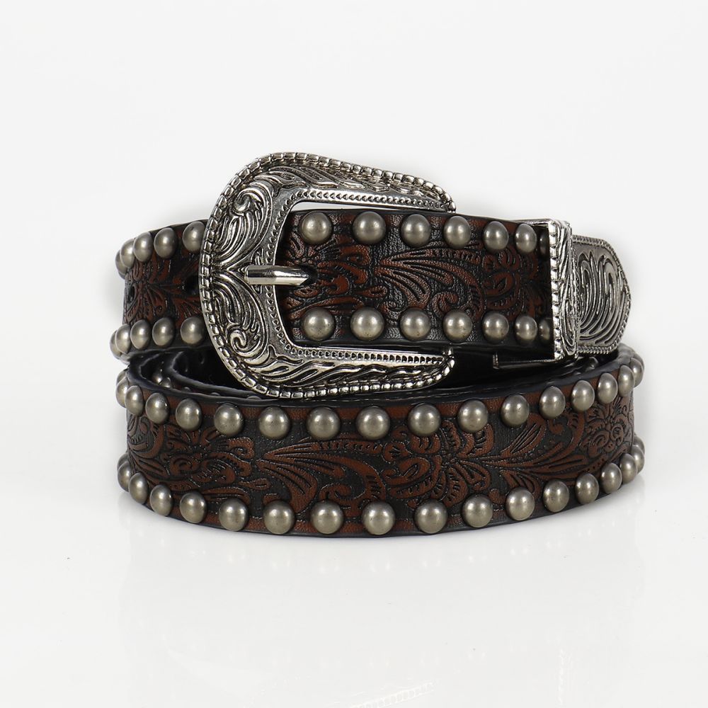 Japanese Brand × Vintage Gothic Studded Belt (cement gray) Size ONE SIZE - 1 Thumbnail