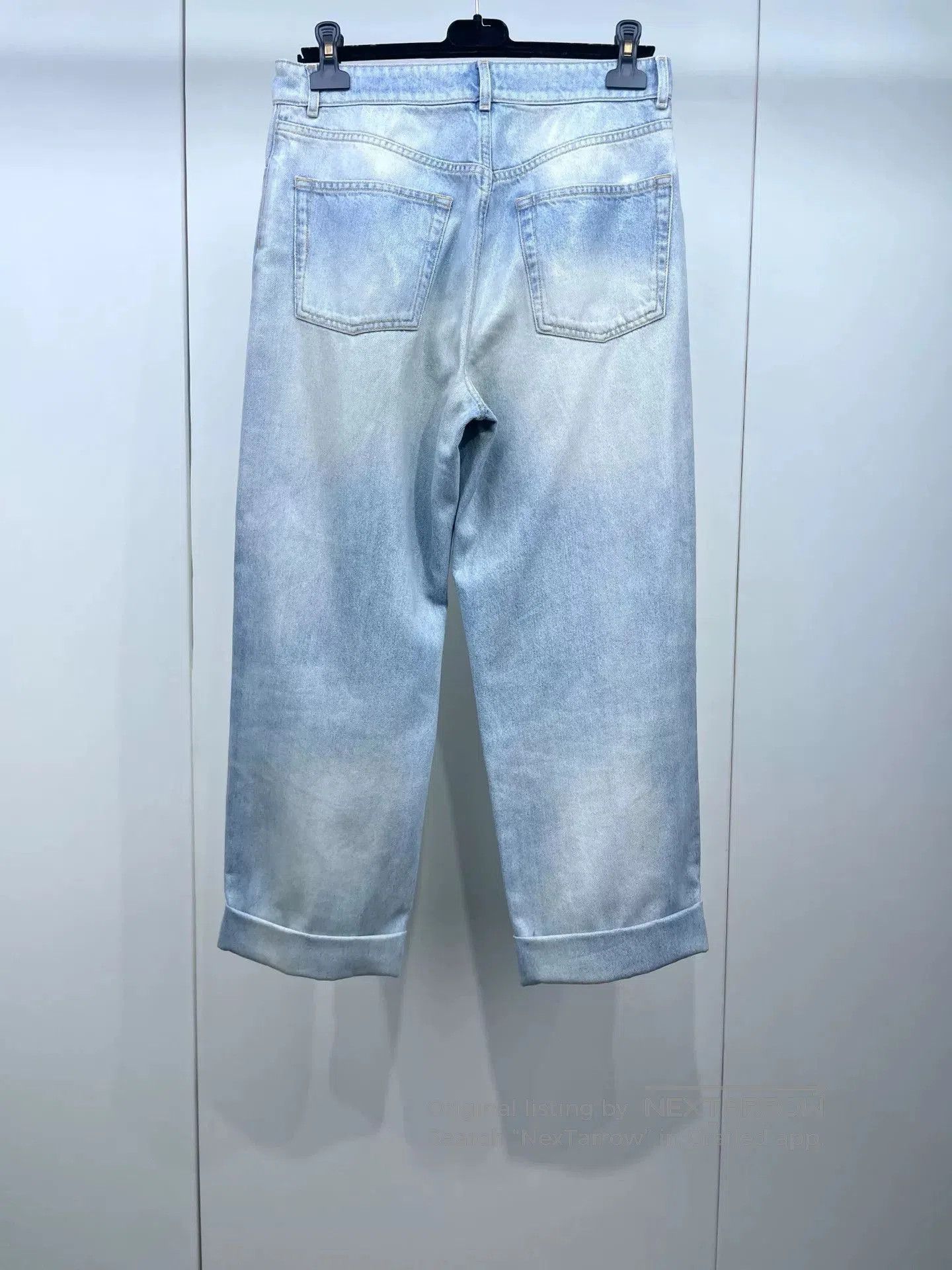 Chanel Chanel 24K Blue Coated Denim Straight Pants. Size 37" - 2 Thumbnail