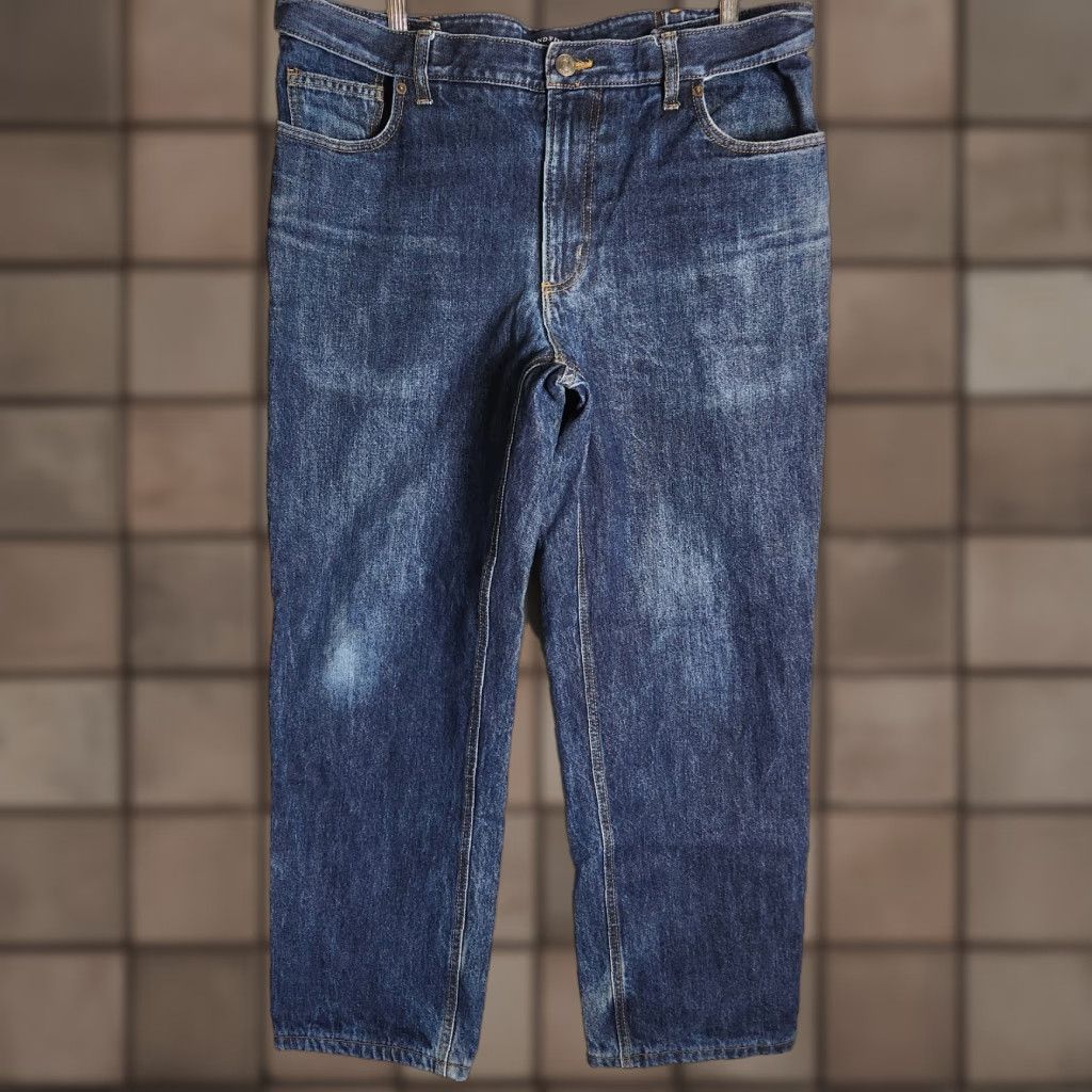 Lands' End Lands' End Mens Jeans Comfort Waist Flannel-Lined Tapered Leg 38x29 Blue Denim 5-Pocket Regular Rise Mid Zipper Size US 38 / EU 54 - 1 Thumbnail