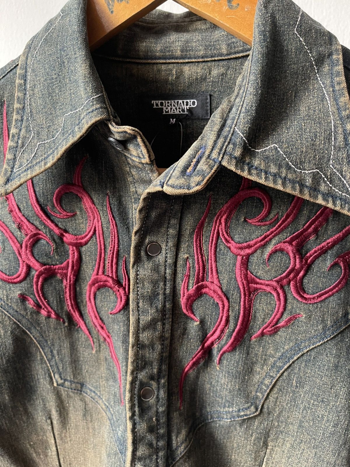 If Six Was Nine 2000s Tornado Mart Tattoo Embroidery Button Ups Size US S / EU 44-46 / 1 - 6 Thumbnail