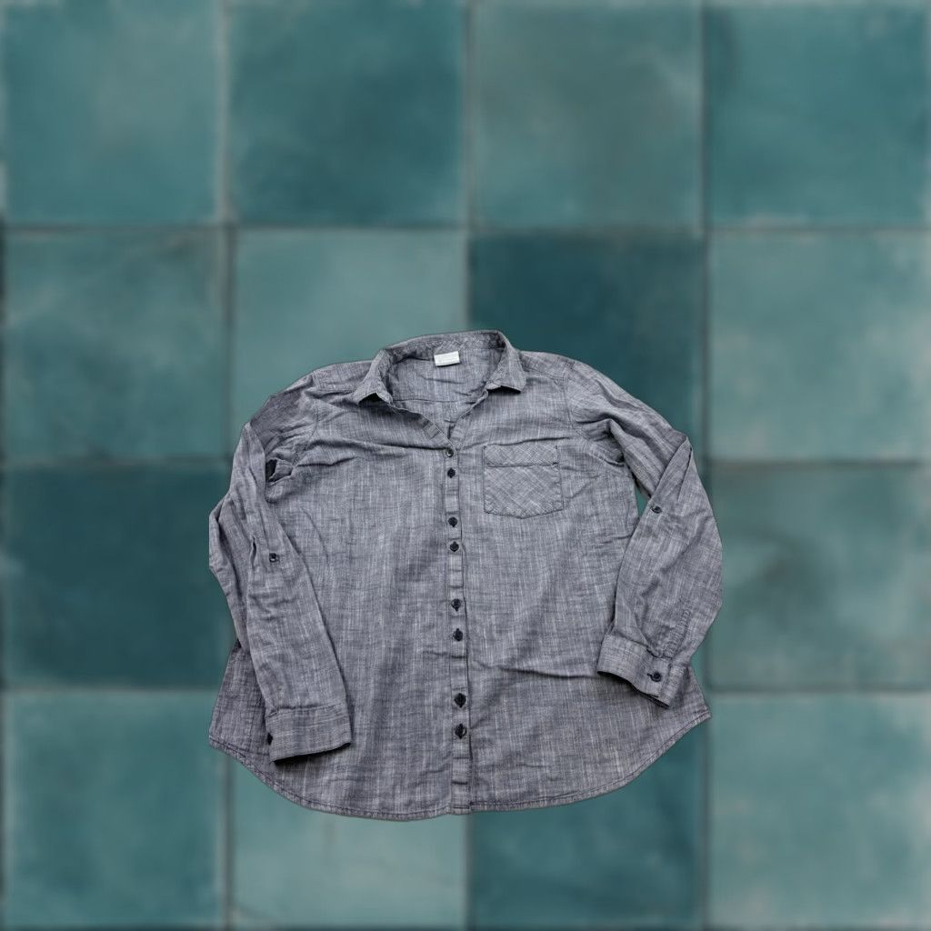 Vintage Columbia Shirt Mens XL Gray Long Sleeve Button-Up 100% Cotton Pocket Outdoors Size US XL / EU 56 / 4 - 1 Thumbnail