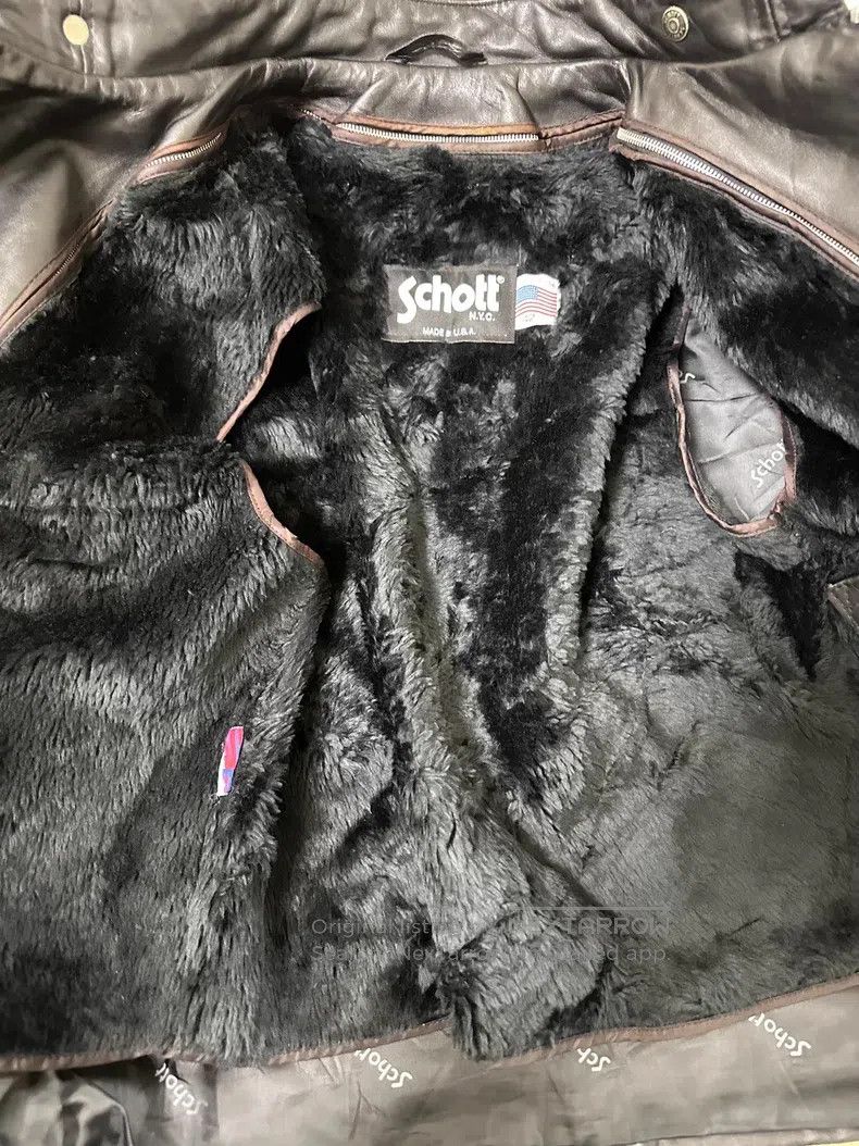 Schott Schott Standing collar leather clothing Size US XL / EU 56 / 4 - 6 Thumbnail