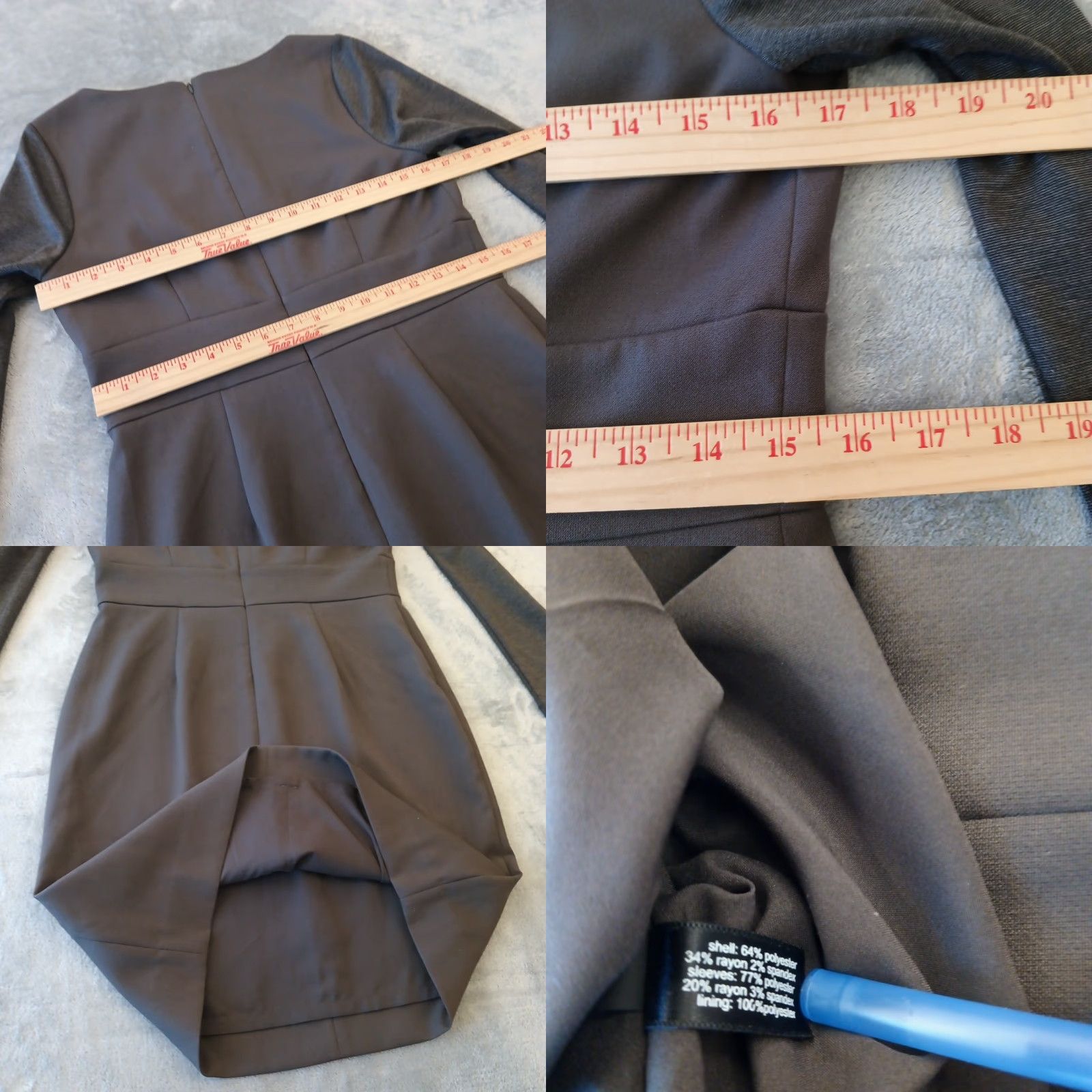 Vintage The Limited Dress Pencil Dress Womens Regular Knee Length Gray Long Sleeve Lined Size 6 Size M / US 6-8 / IT 42-44 - 8 Thumbnail