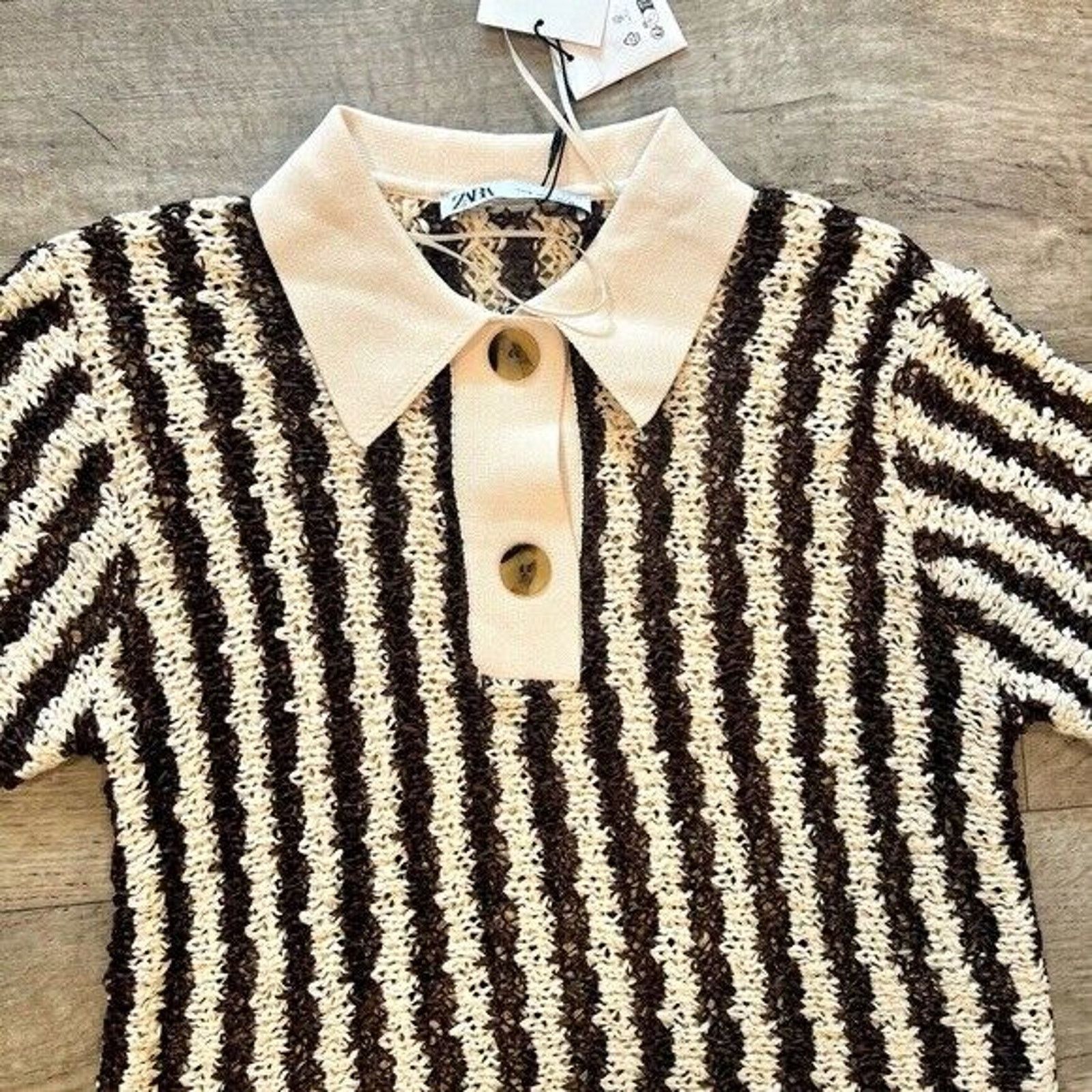 Zara ZARA Openwork Knit Top NWT (M) Size M / US 6-8 / IT 42-44 - 22 Thumbnail