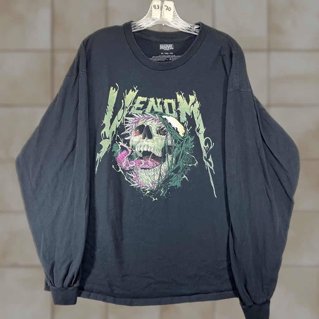 Vintage Marvel Venom Long Sleeve T-Shirt XL Black Graphic Print Heavy Metal Skull Mens Size US XL / EU 56 / 4 - 1 Thumbnail