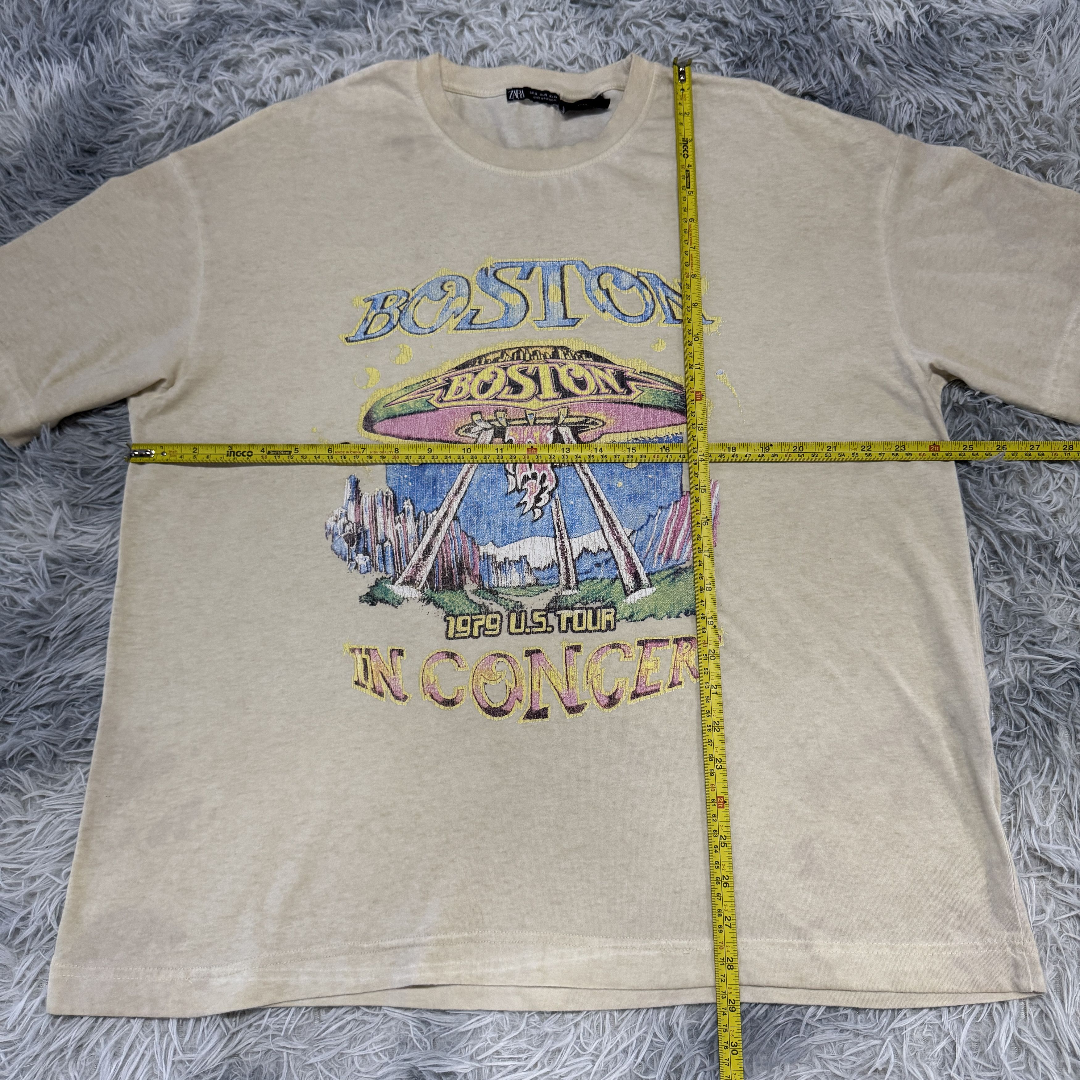Zara Zara Boston Us Tour In Concert Promo Sunfaded Tshirt Size US XL / EU 56 / 4 - 5 Thumbnail