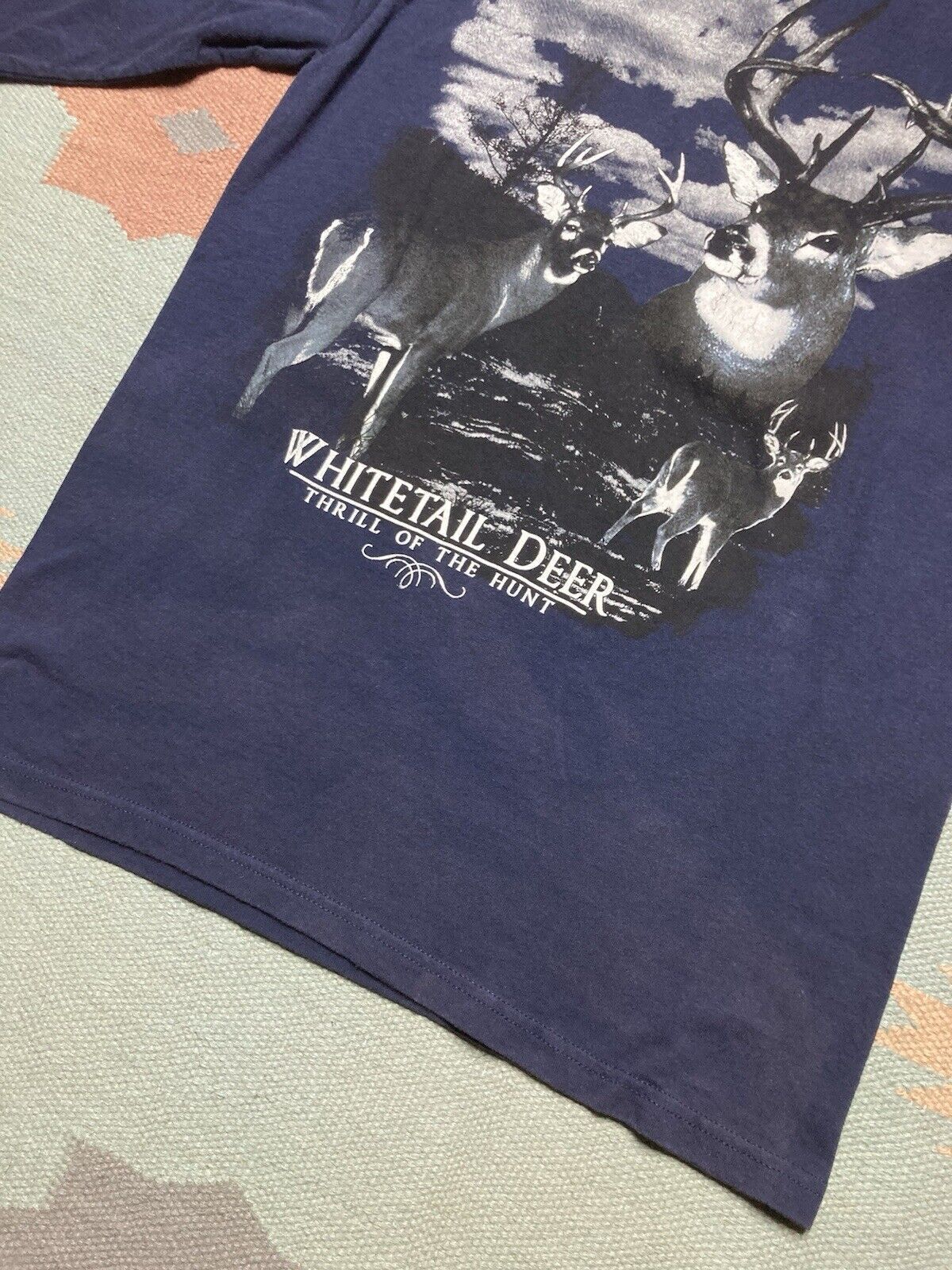 Vintage VTG graphic t shirt whitetail deer thrill of the hunt medium Size US M / EU 48-50 / 2 - 3 Thumbnail