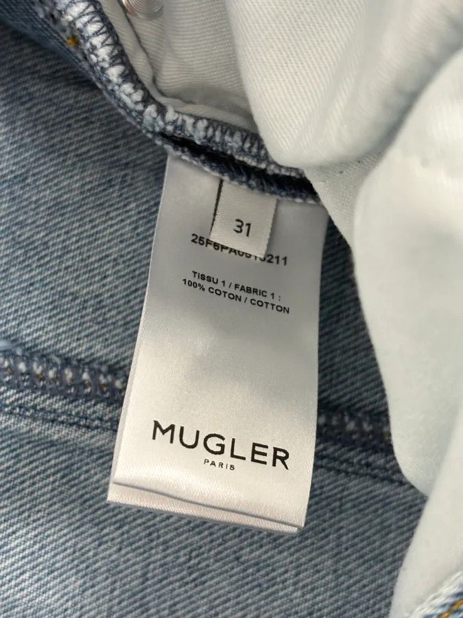 Mugler AW2025 Mugler Spiral Oversized Blue Denim Jeans Size US 33 - 14 Thumbnail