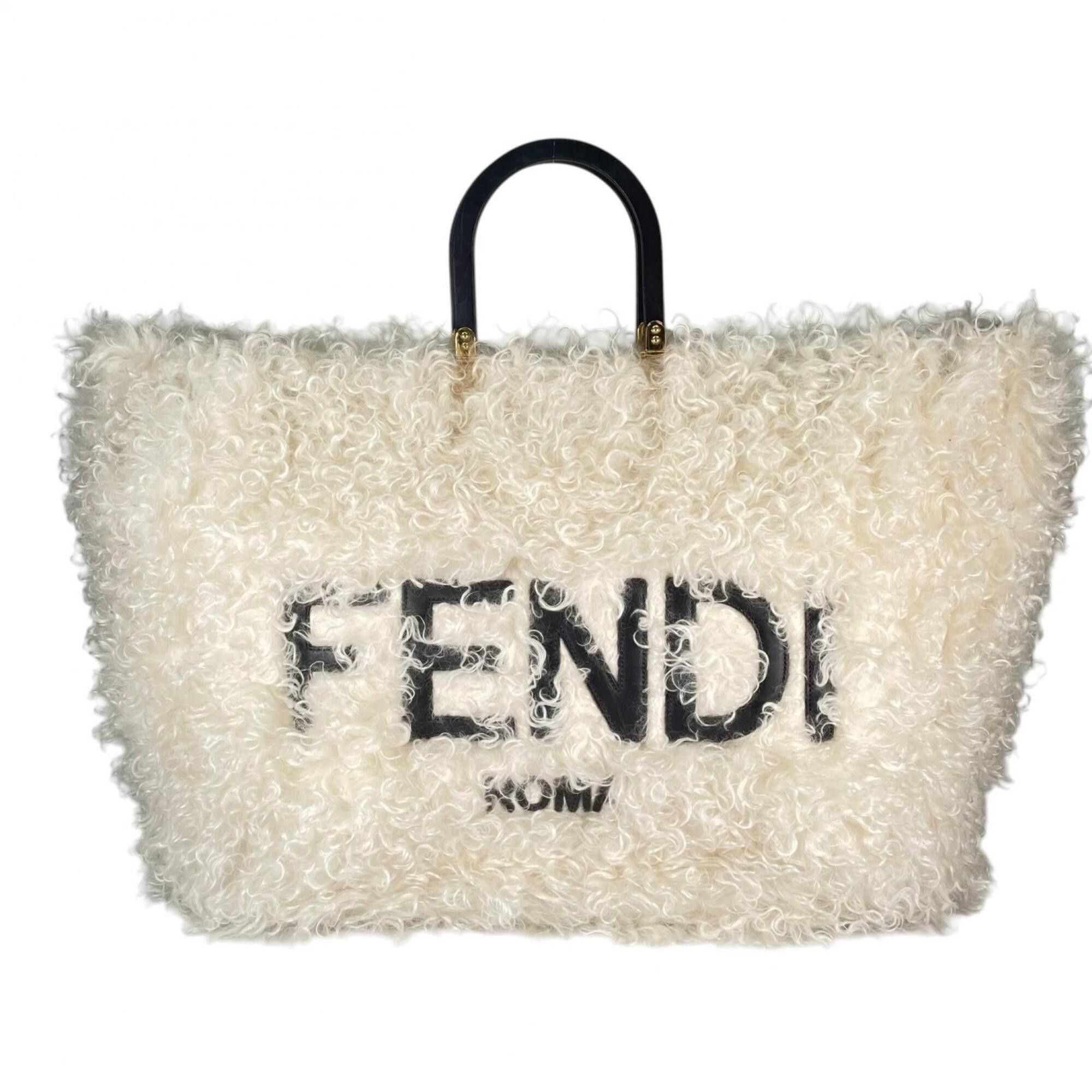 Fendi Sunshine Shopper Tote Bag, White, Women's, Women's