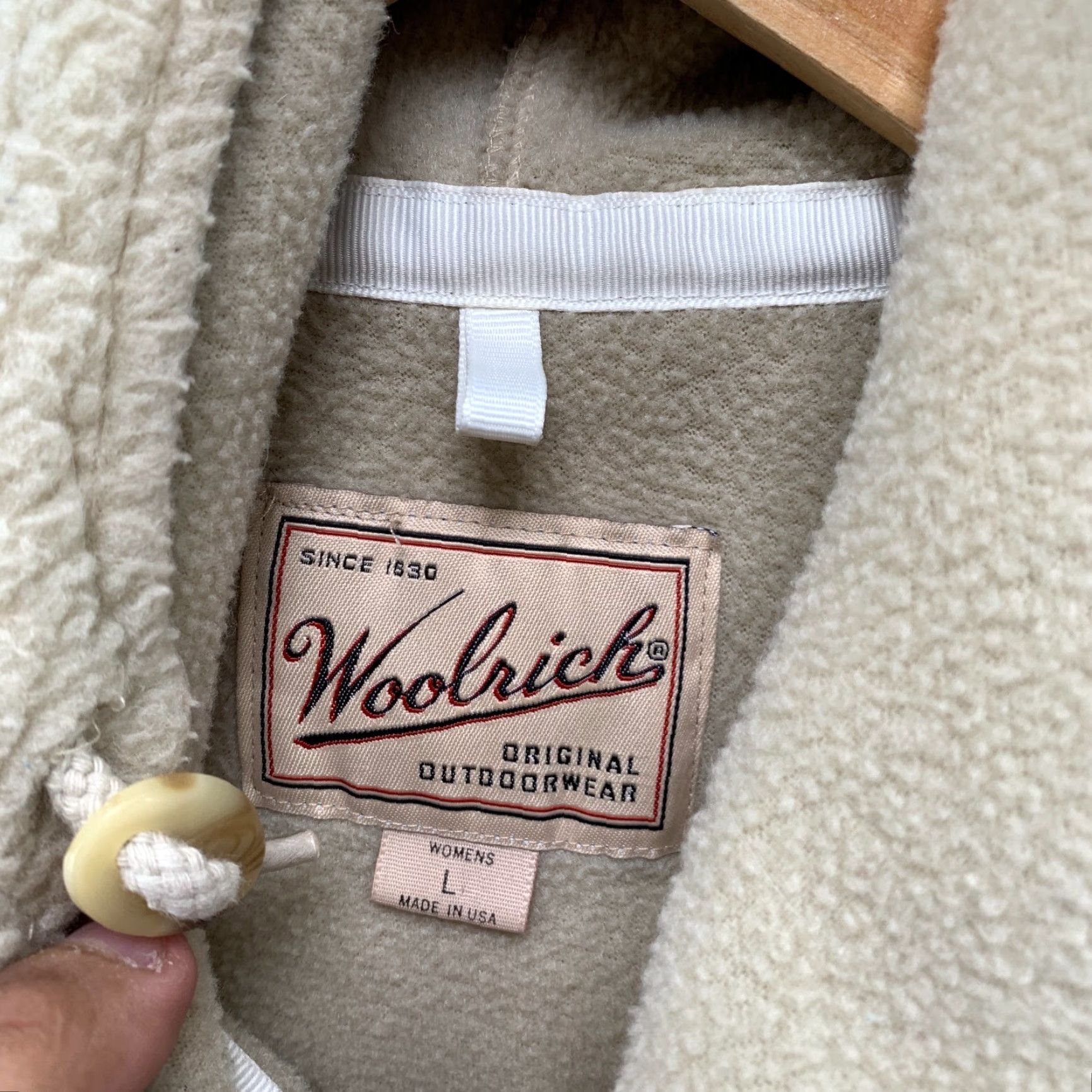 Vintage VINTAGE Woolrich Sherpa Hoodie Zip Sweatshirt 90s Womens Large Beige Activewear USA Size L / US 10 / IT 46 - 6 Thumbnail