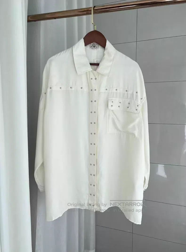 Hermes Hermes Heavy-duty studded relaxed fit silk shirt Size XS / US 0-2 / IT 36-38 - 1 Thumbnail