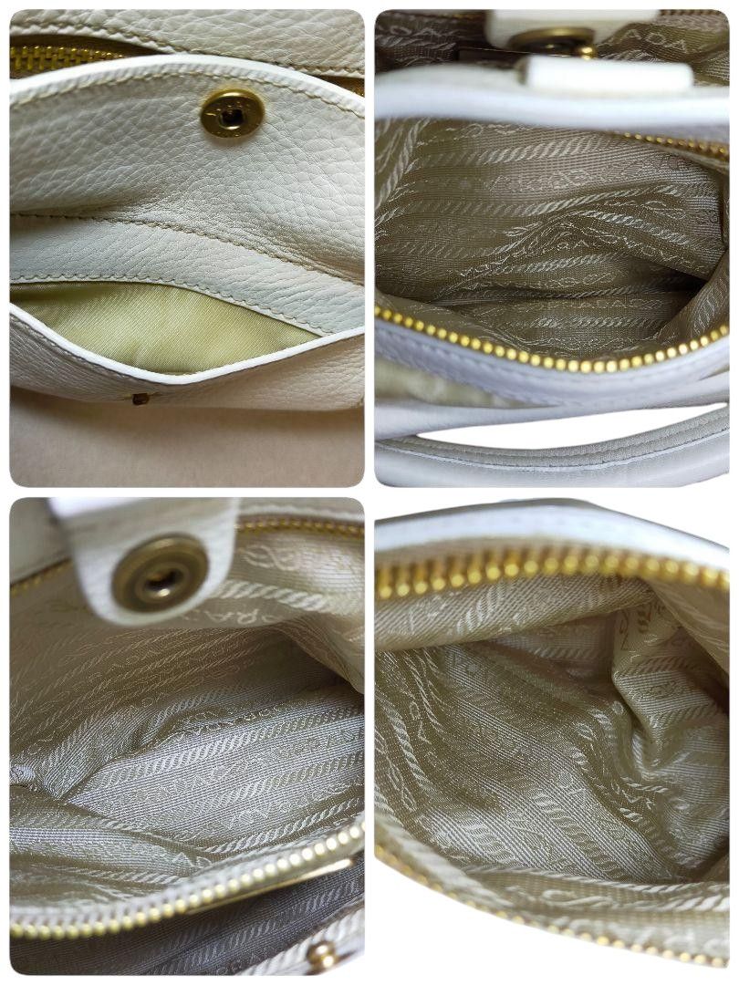 Prada Prada - One Shoulder Bag Triangle Logo Leather White Handbag Size ONE SIZE - 7 Thumbnail