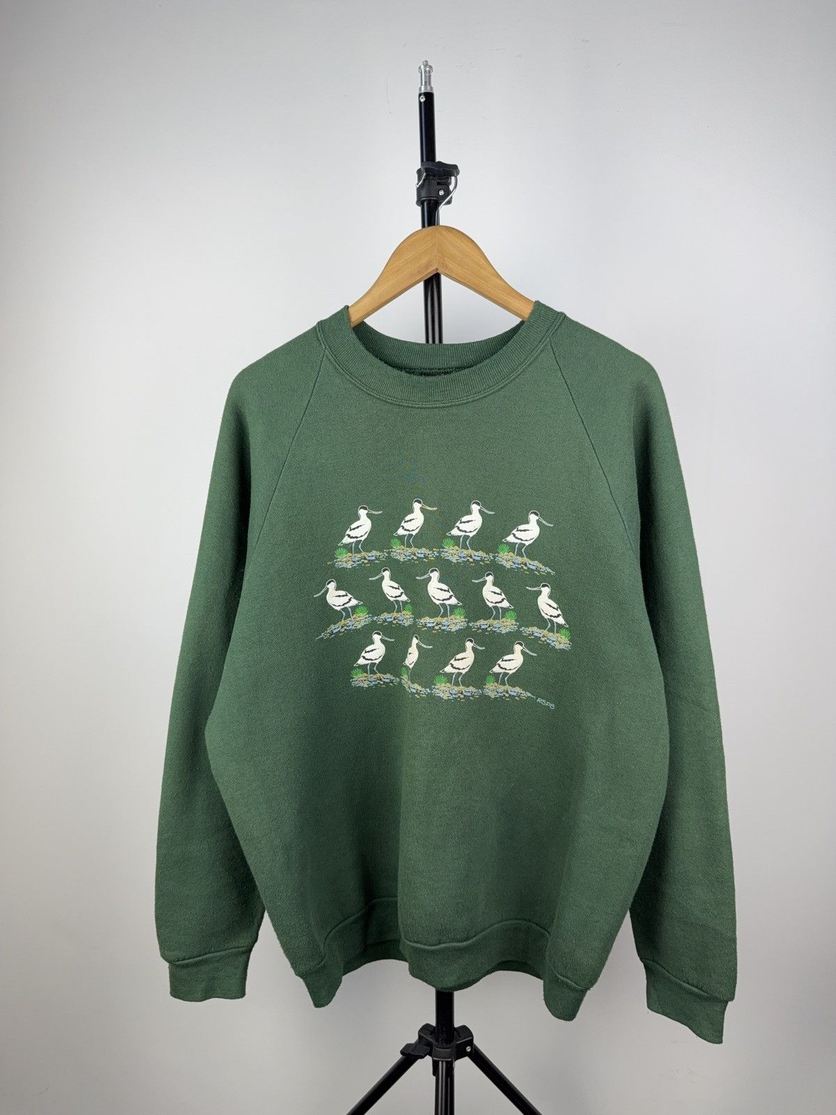 Other Vintage 90s RSPB Bird Print Green Sweatshirt Size US L / EU 52-54 / 3 - 1 Thumbnail