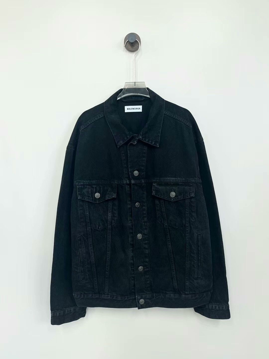 Balenciaga balenciaga black gray denim jacket with crystals Size US XS / EU 42 / 0 - 1 Thumbnail