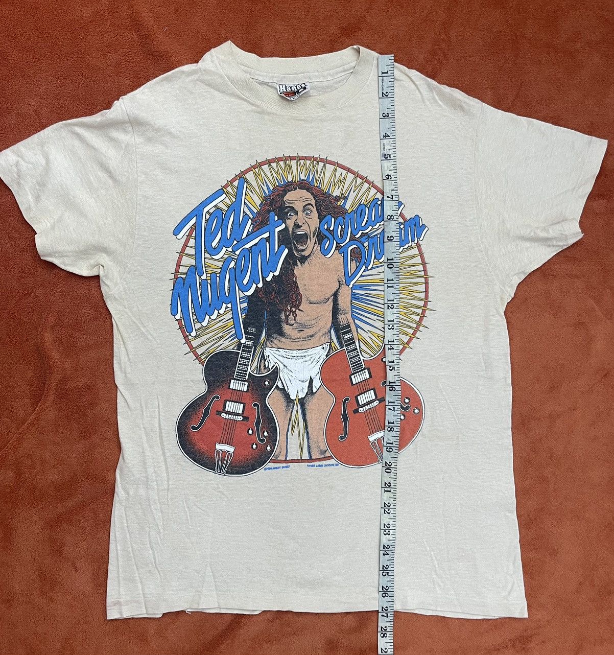 Band Tees × Hanes × Vintage Vintage Ted Nugent Tshirt Size US L / EU 52-54 / 3 - 4 Thumbnail