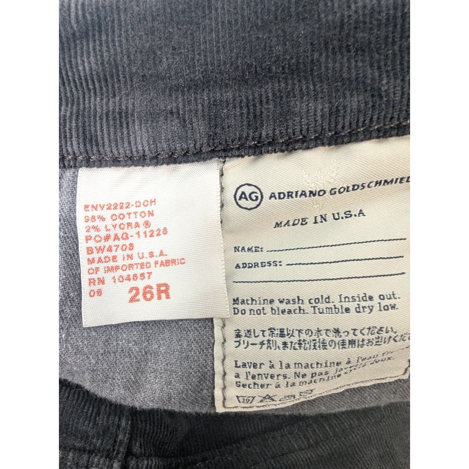 Vintage AG Adriano Goldschmied Mid Box Corduroy Mini Skirt 26 Black Size 26" / US 2 / IT 38 - 7 Thumbnail
