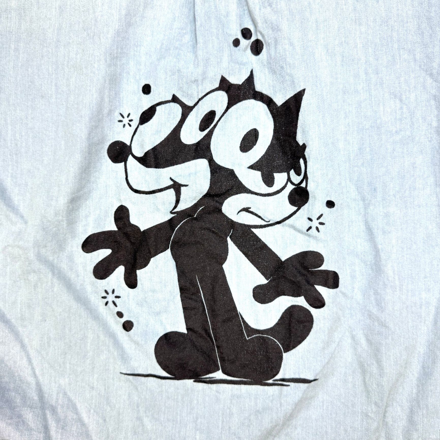 Vintage UNIVRS Felix The Cat Universal Studios Chambray long Sleeve Button Shirt M NWT Shirt Mens Chambray Felix The Cat 90s Cartoon Classic Button-Up Size US M / EU 48-50 / 2 - 2 Thumbnail